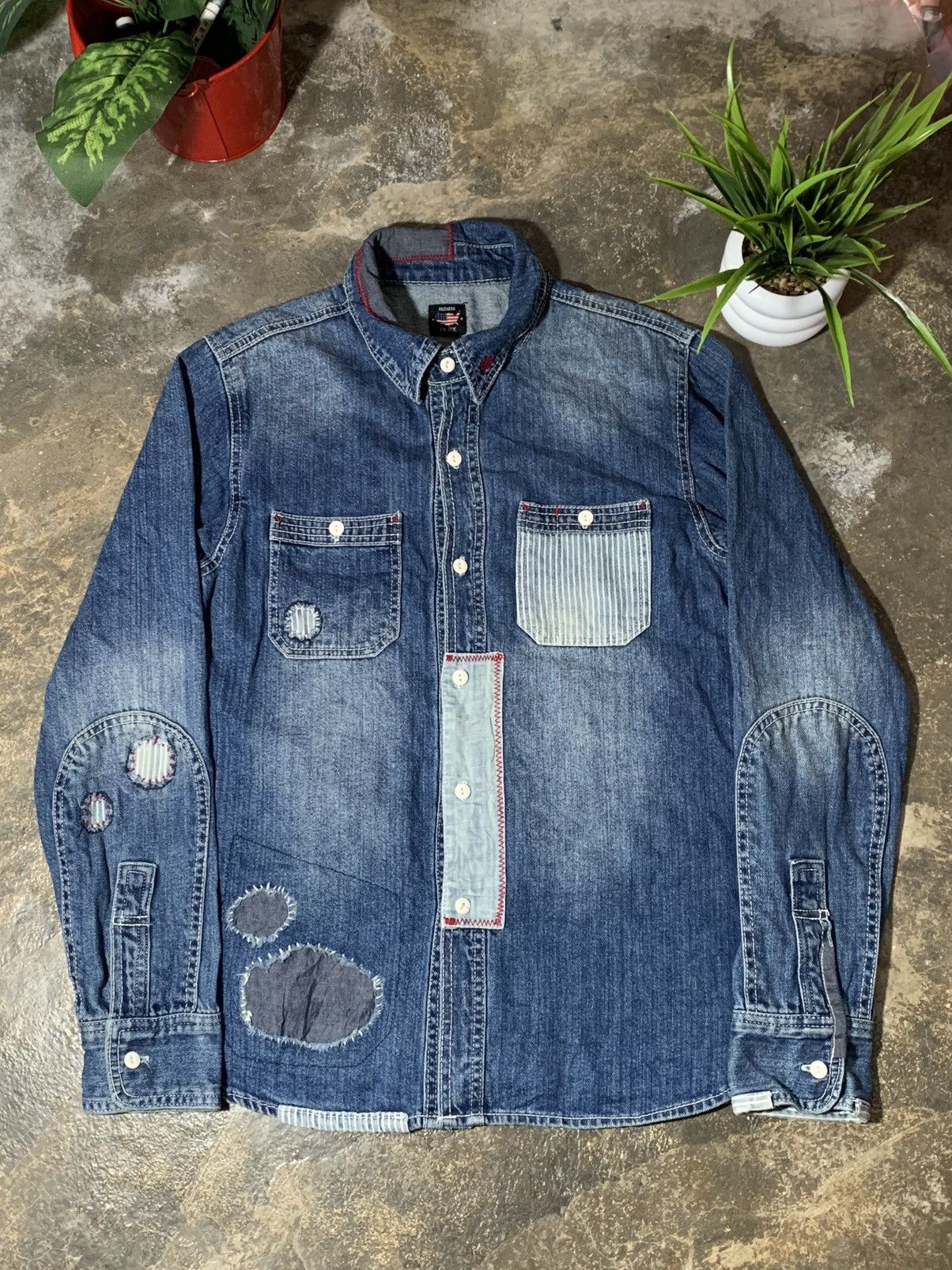 Kapital Bonds And Peace Sashiko Selvedge Denim Shirt Kapital Style Size US L / EU 52-54 / 3 - 1 Thumbnail