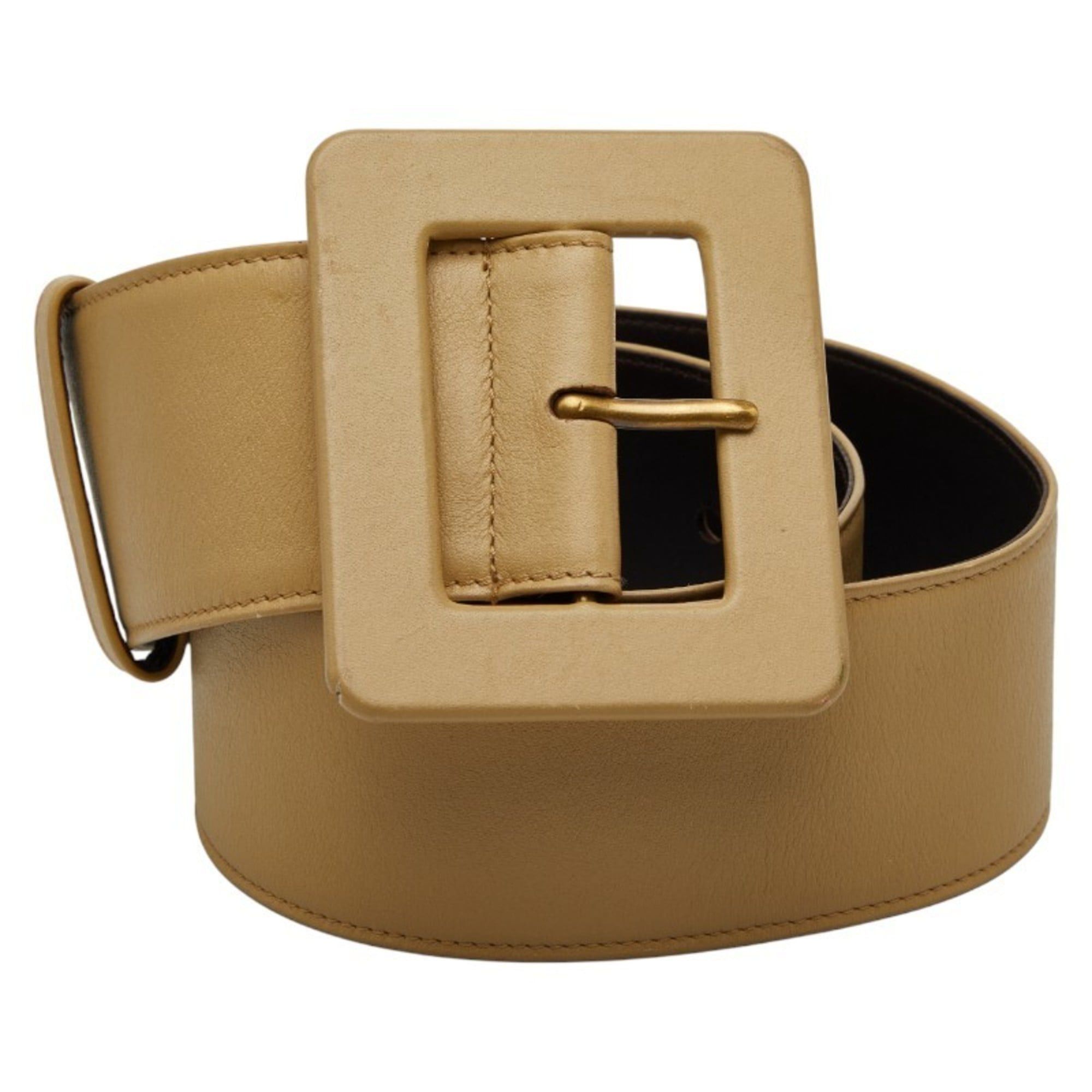 Saint Laurent Paris Saint Laurent Belt Size: 80 32 Beige Leather Women's SAINT LAURENT Size ONE SIZE - 1 Thumbnail