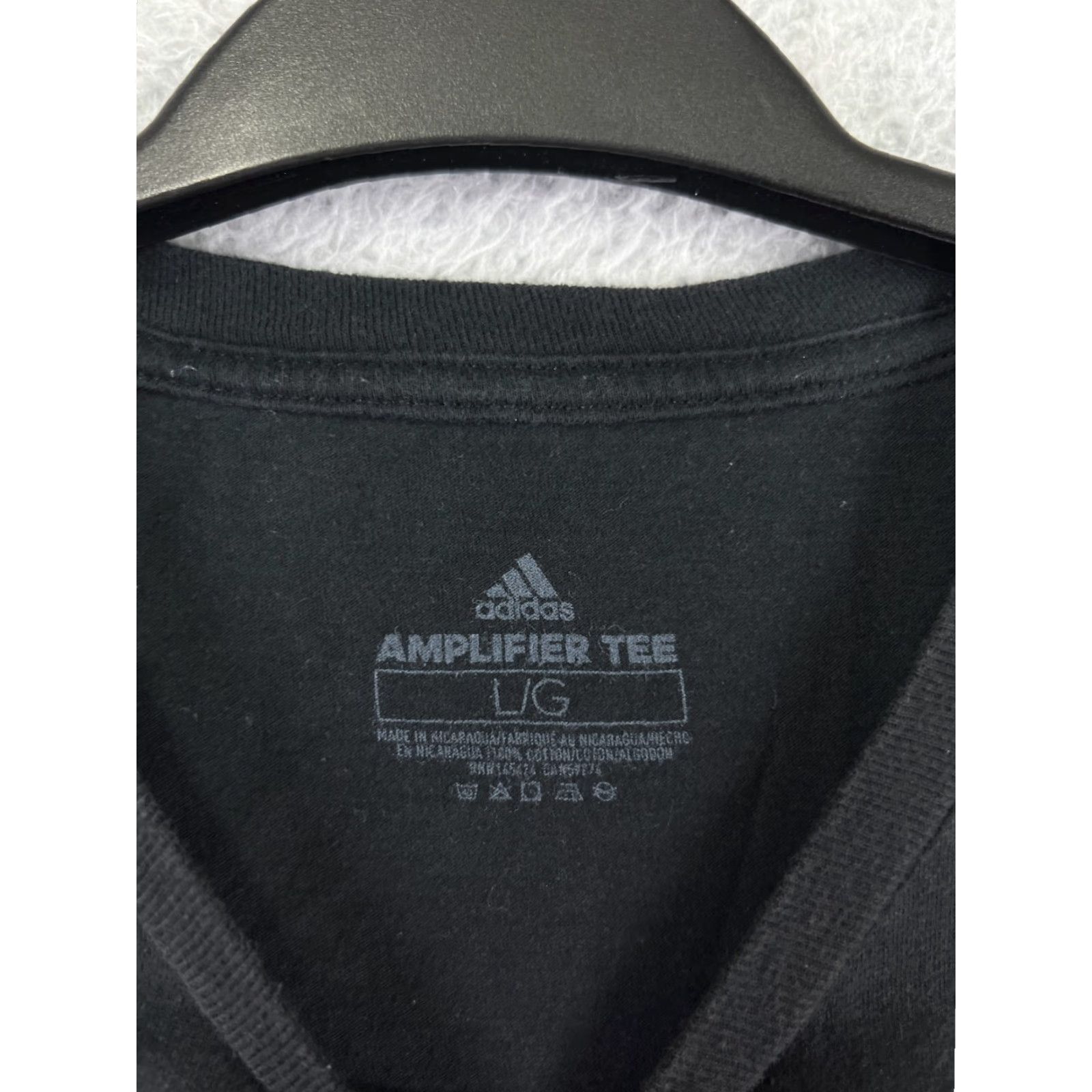 Adidas Adidas Shirt Men Large Black Logo 100% Cotton Stretch Short Sleeve Crew T-Shirt Mens Size US L / EU 52-54 / 3 - 4 Thumbnail