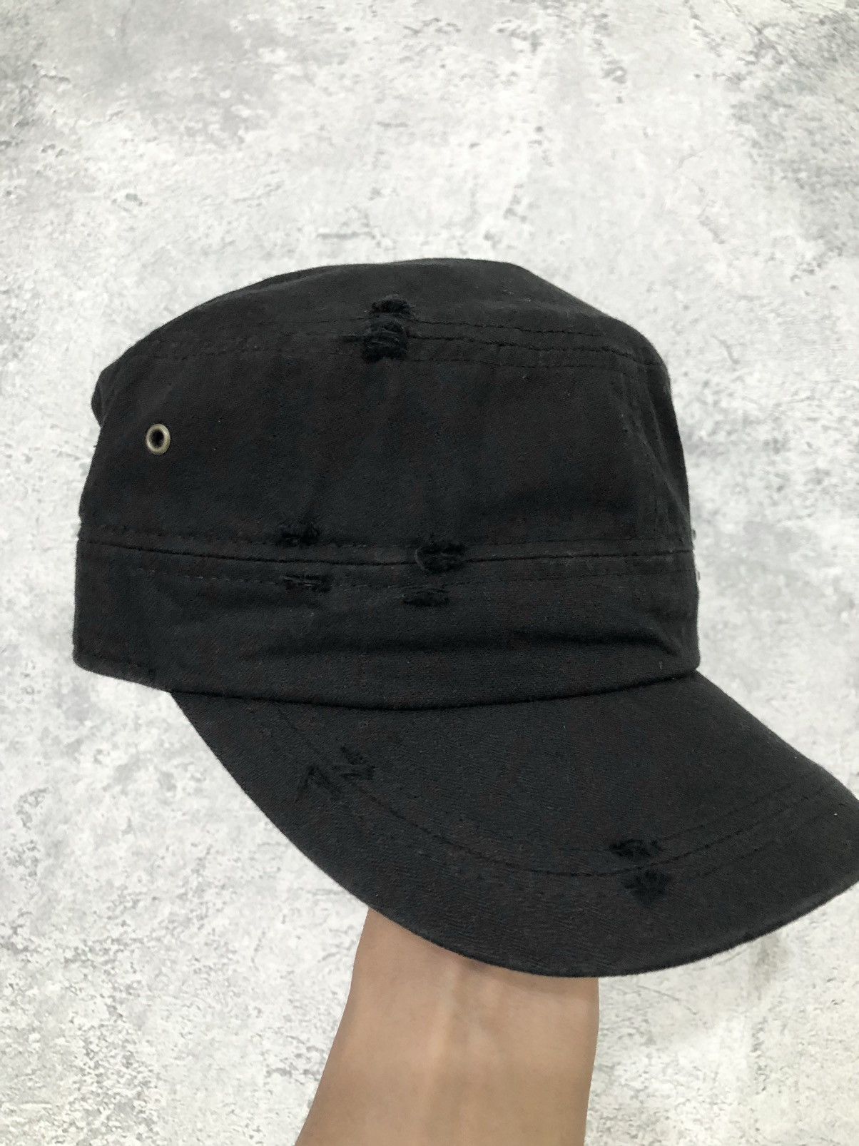 KMRii Two Fold Smile Distressed Studded Commando Cadet Hat Size ONE SIZE - 5 Thumbnail