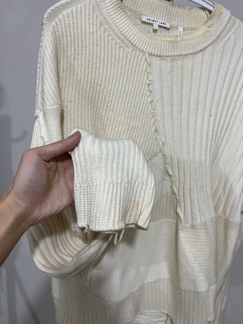 Helmut Lang HELMUT LANG Cashmere double layer eroded knit sweater Size M / US 6-8 / IT 42-44 - 6 Thumbnail