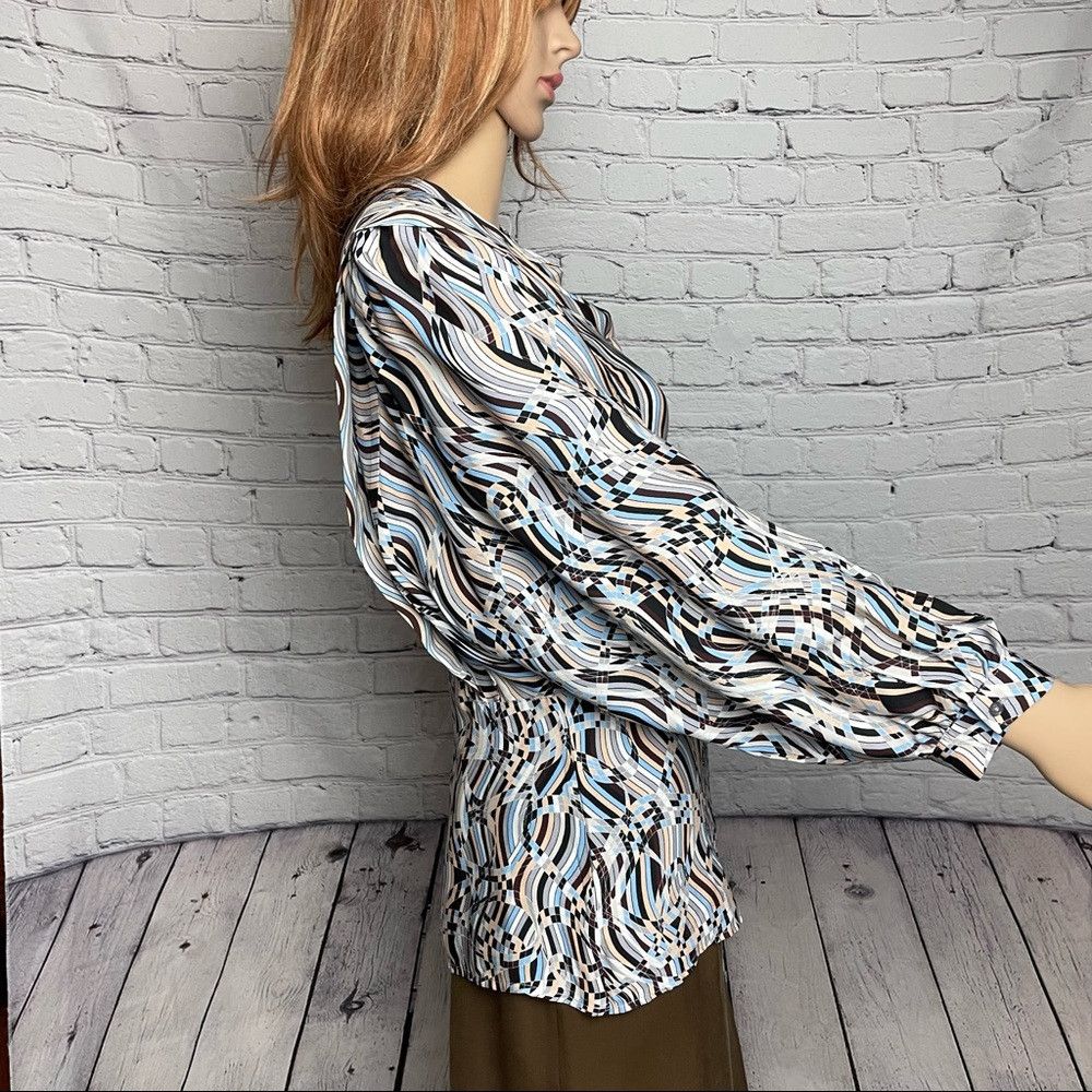 Reiss NWT New $275 Reiss Penny Swirl-Print Viscose Long Sleeve Bl Size S / US 4 / IT 40 - 4 Thumbnail