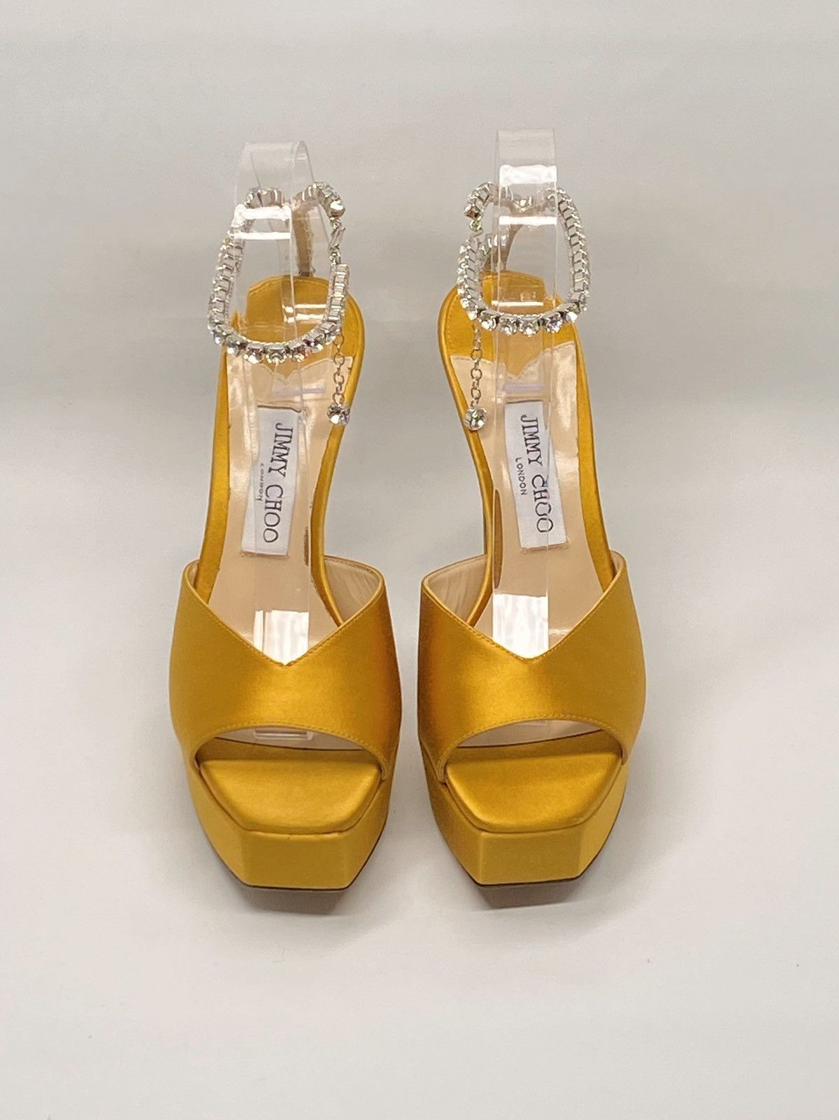 Jimmy Choo Jimmy Choo Saeda Satin Crystal Platform Sandals size 38.5 Size US 8.5 / IT 38.5 - 5 Thumbnail