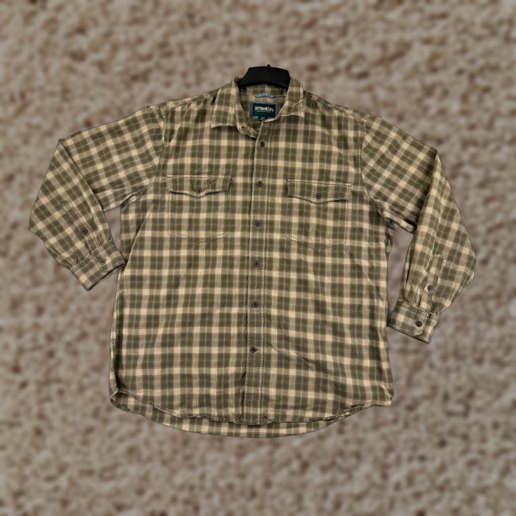 Alife Outdoor Life Button-Up Shirt Men XL Yellow Plaid Cotton Short Sleeve Casual Workwear 2010s Size US XL / EU 56 / 4 - 1 Thumbnail