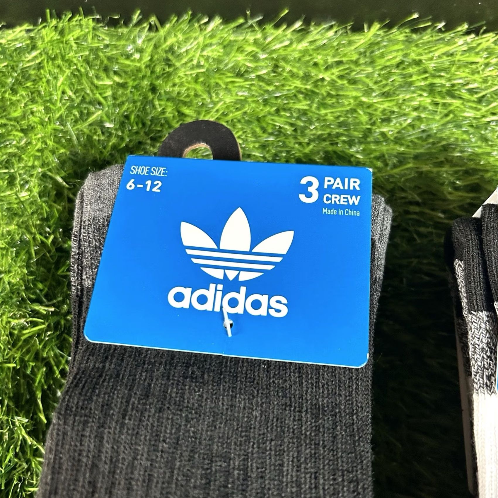 Adidas Adidas Originals Crew Socks 6 Pack Mens 6-12 Black White Stretch Comfort New Size ONE SIZE - 2 Thumbnail