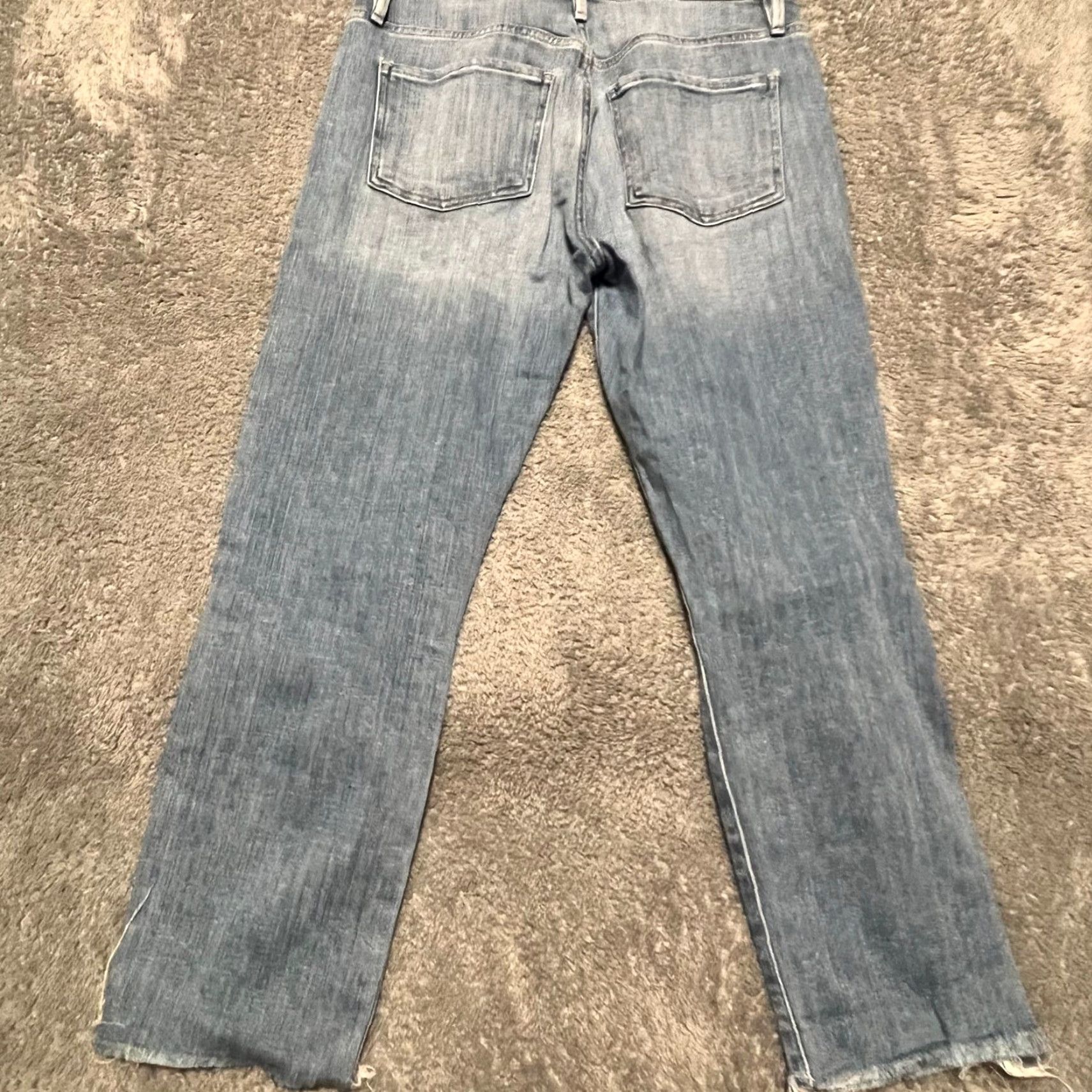 Frame FRAME Frame Jeans Womens 24 Le Beau Crop Light Wash Distressed Raw Hem Women XS? Size 42" / US 20 - 3 Thumbnail