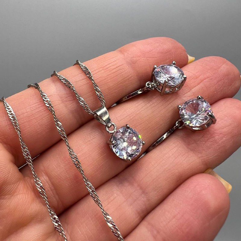 Sterling Silver Jewelry Earrings & Pendant Necklace 925 Sterling Silver Gift Size ONE SIZE - 6 Thumbnail
