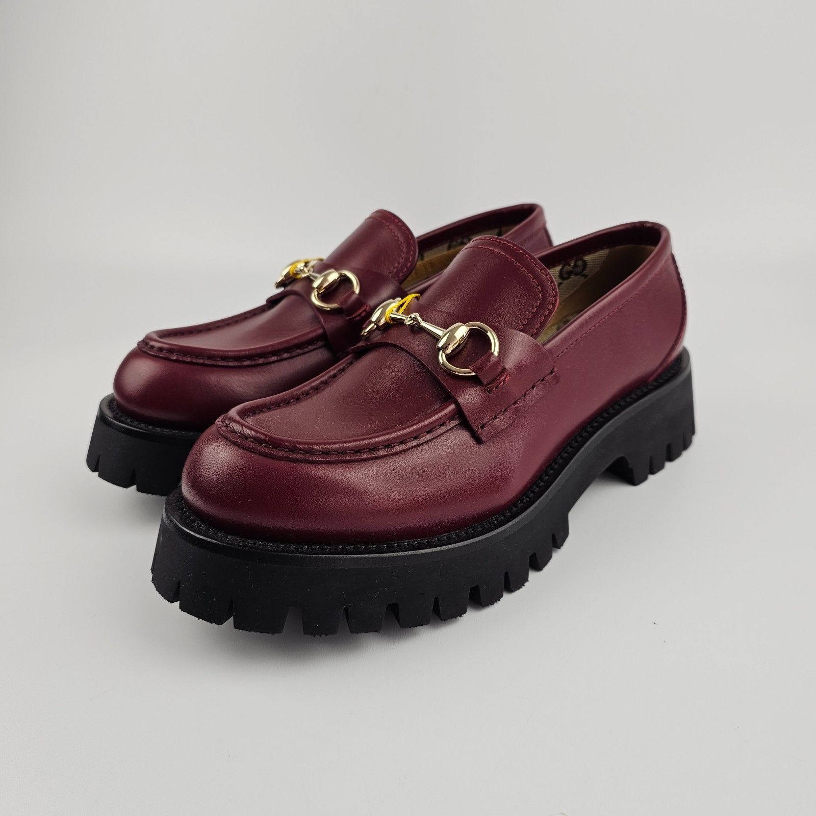 GUCCI $1220 Women's Rosso Ancora Red Lug Sole With Horsebit