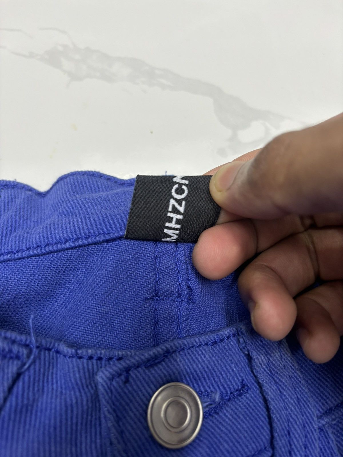 Designer 🔥 "MHZCNC" Studios Rare Faded Blue Wide Baggy Denim Jeans Size US 27 - 10 Thumbnail