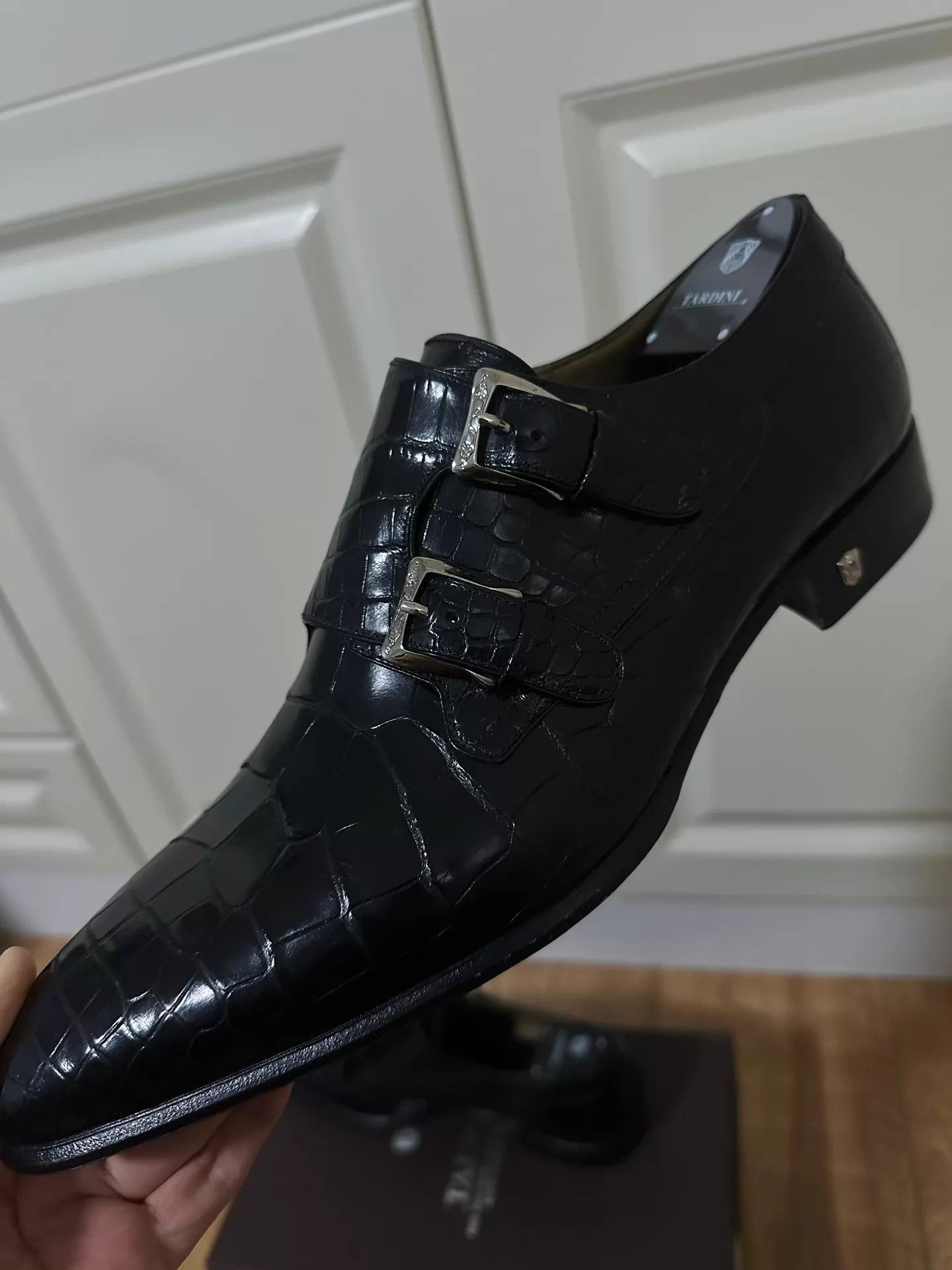 Other Tardini Crocodile Leather Monk Strap UK8 (42-42.5) Size US 9 / EU 42 - 3 Thumbnail