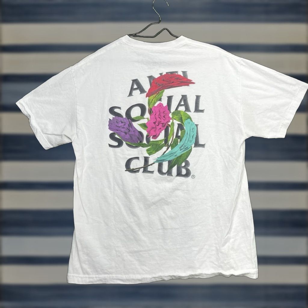 Anti Social Social Club Anti Social Social Club Shirt Mens XL Flowers Graphic Tee White Short Sleeve y2k Size US XL / EU 56 / 4 - 1 Thumbnail