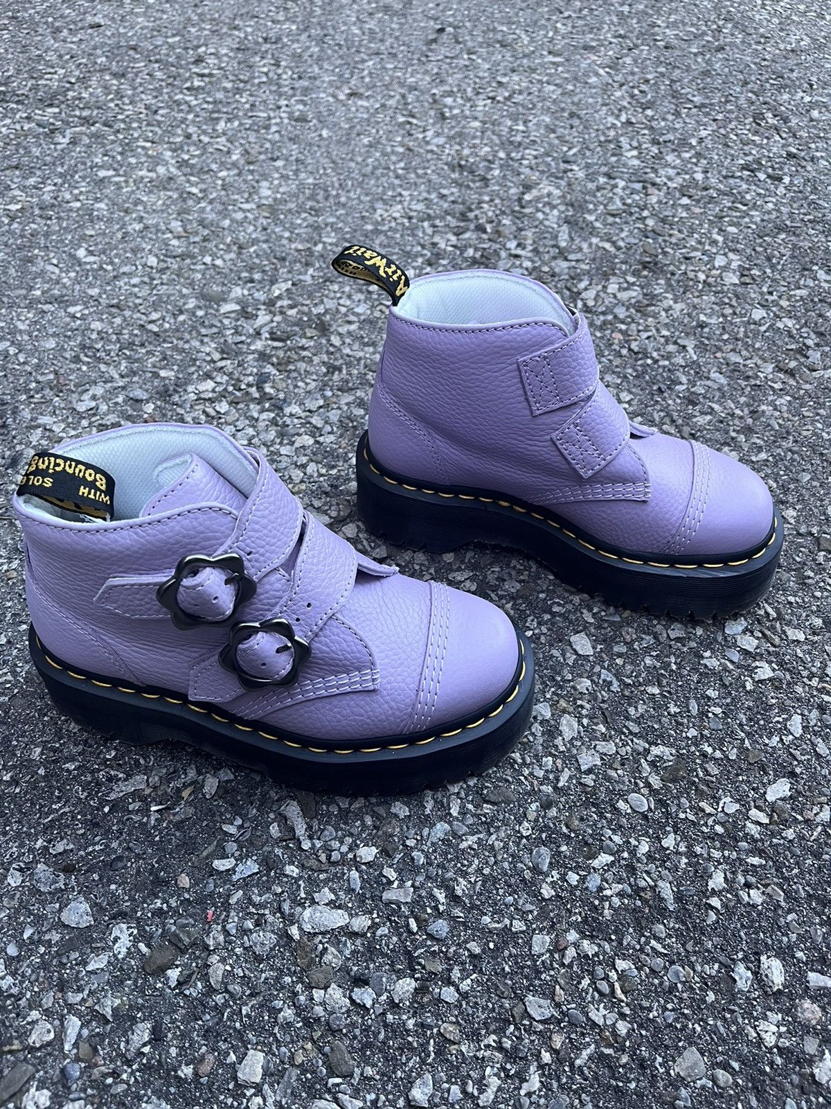 Dr. Martens Dr. Martens, Devon Flower Buckle Leather Platform Boots Size US 5 / IT 35 - 5 Thumbnail