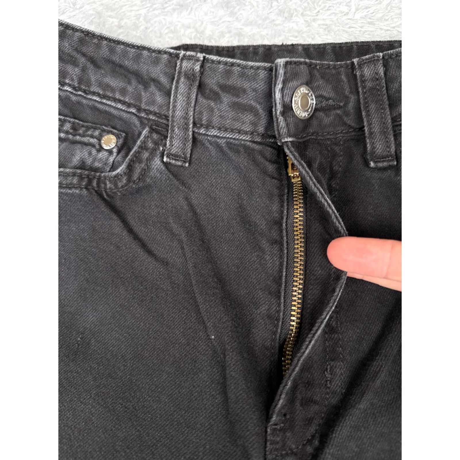 Denime &Denim Jeans Womens 2 Black Denim Wide-Leg Regular Fit High Waist 25x29 Jeans Size 26" / US 2 / IT 38 - 5 Thumbnail