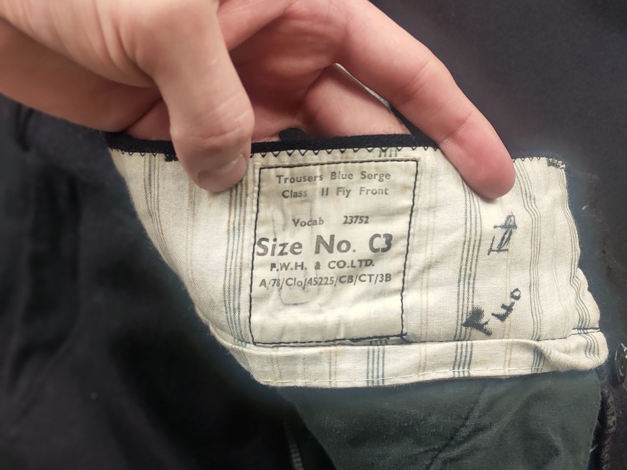 Vintage Vintage 60s Trouser Serge Fly Front Army Wool Military Pants Size US 29 - 15 Thumbnail