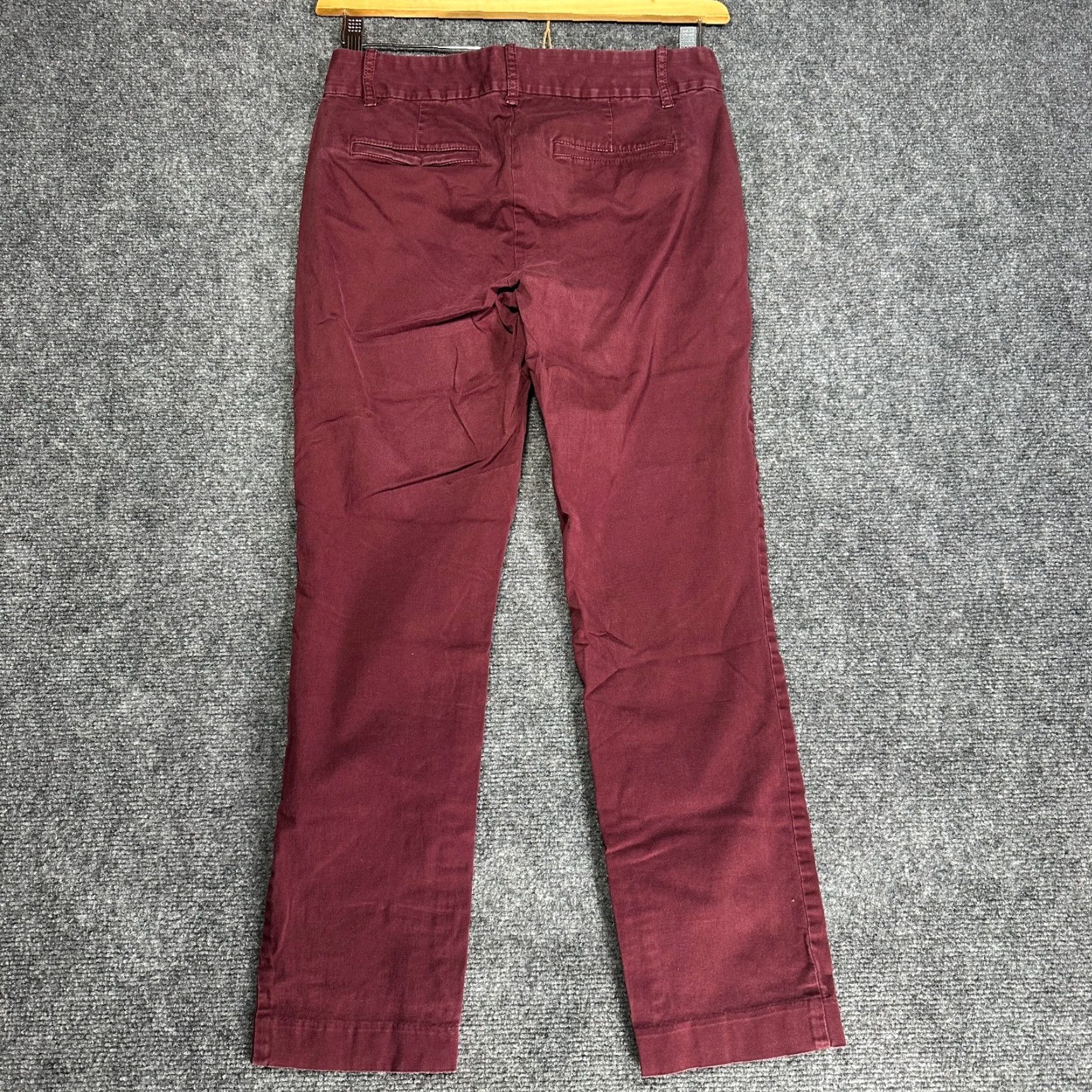 J.Crew VINTAGE J.CREW Pants Womens 2 Laney Skinny Chino Maroon Red Cotton Stretch Pockets Size 26" / US 2 / IT 38 - 6 Thumbnail
