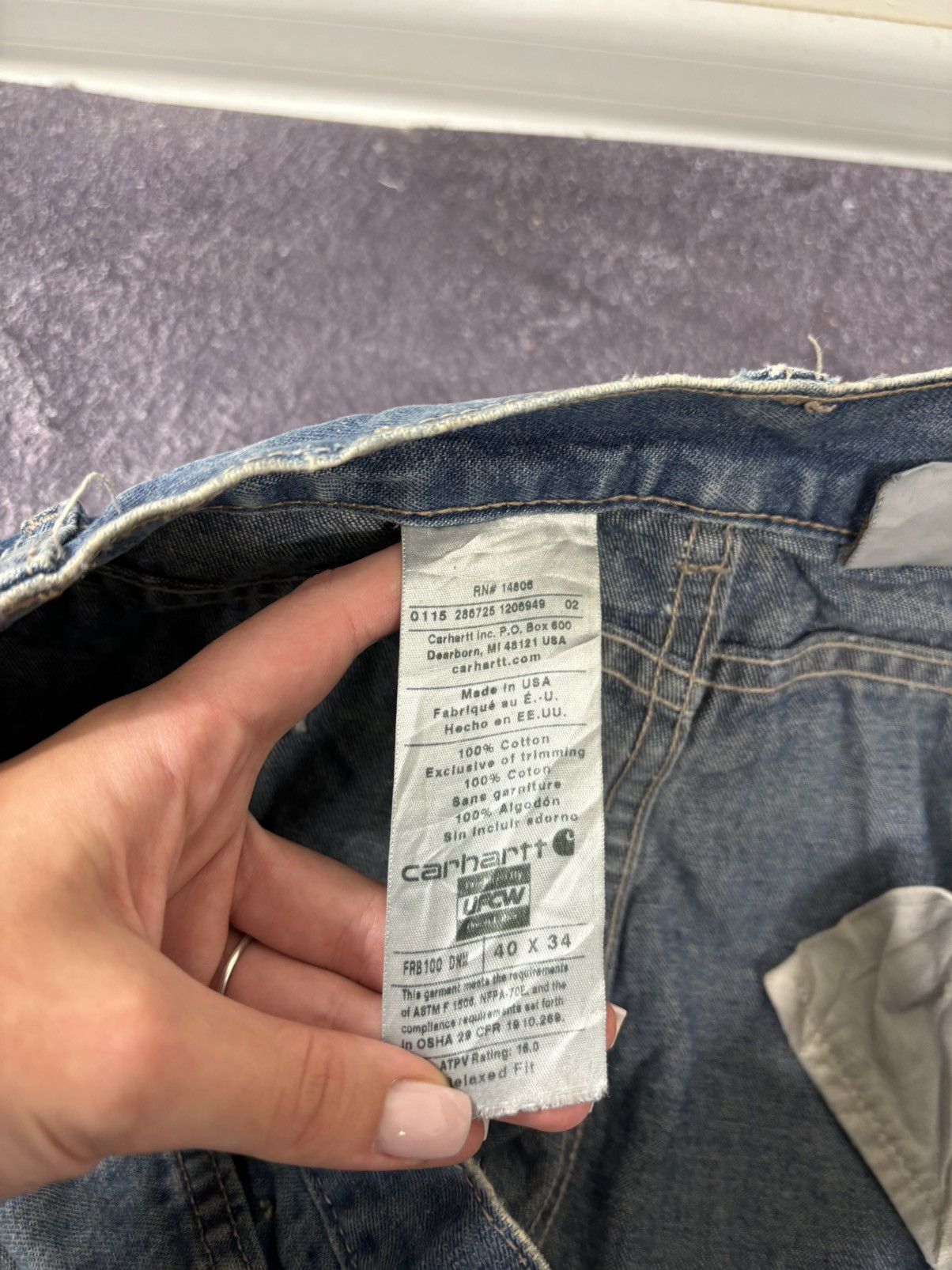 Carhartt Vintage 90s Carhartt Flame Resistant USA Work Denim Jeans Size US 40 / EU 56 - 15 Thumbnail