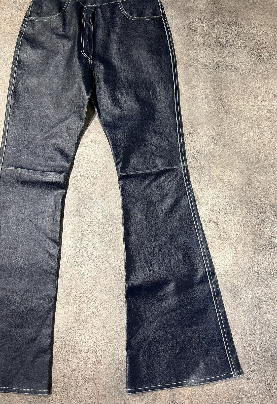 Vintage Vintage goatskin leather flare pants Size 30" / US 8 / IT 44 - 3 Thumbnail