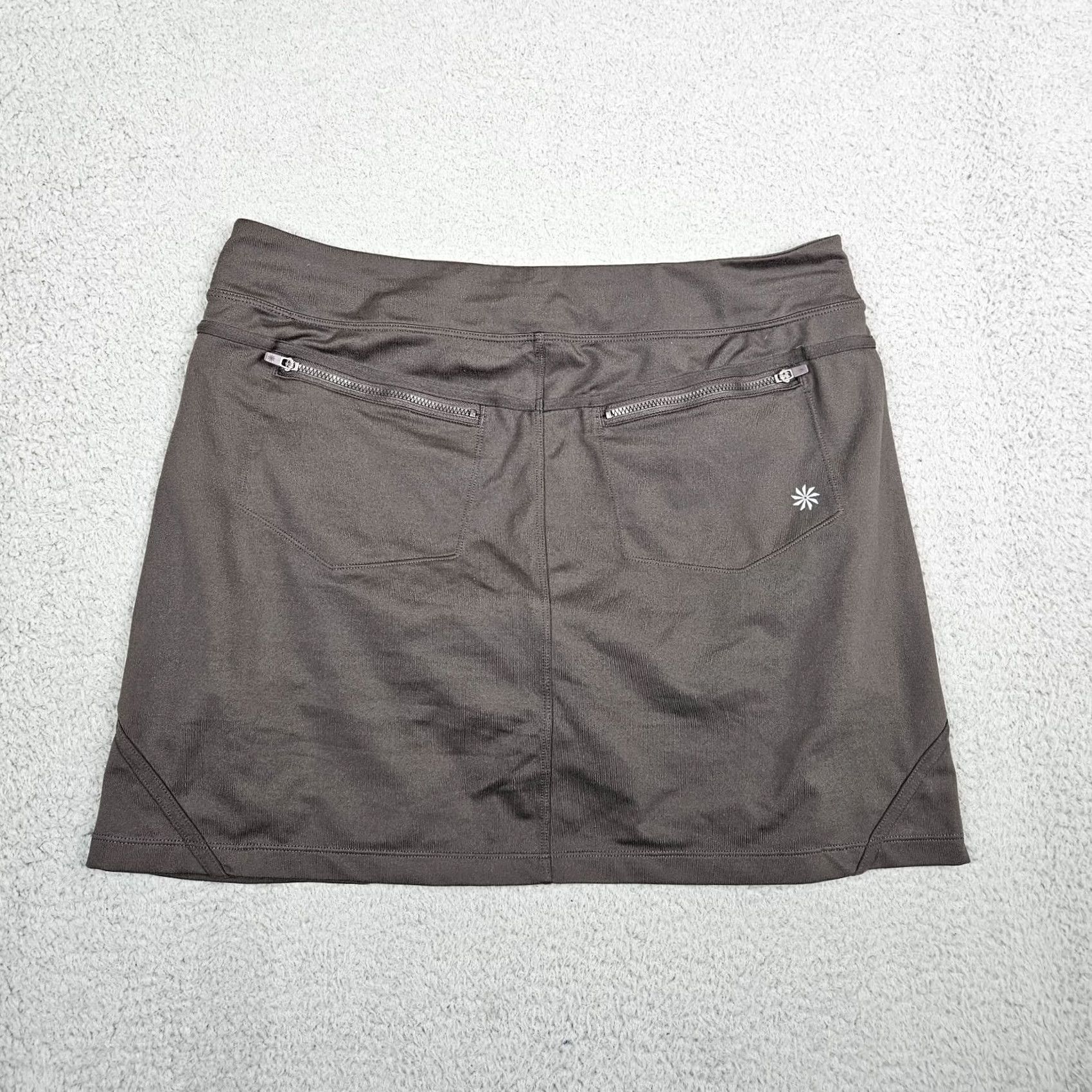 Athleta Athleta Skort Women Brown Gray Pockets Zipper Size L Short Spring Summer Casual Size 36" / US 14 / IT 50 - 7 Thumbnail