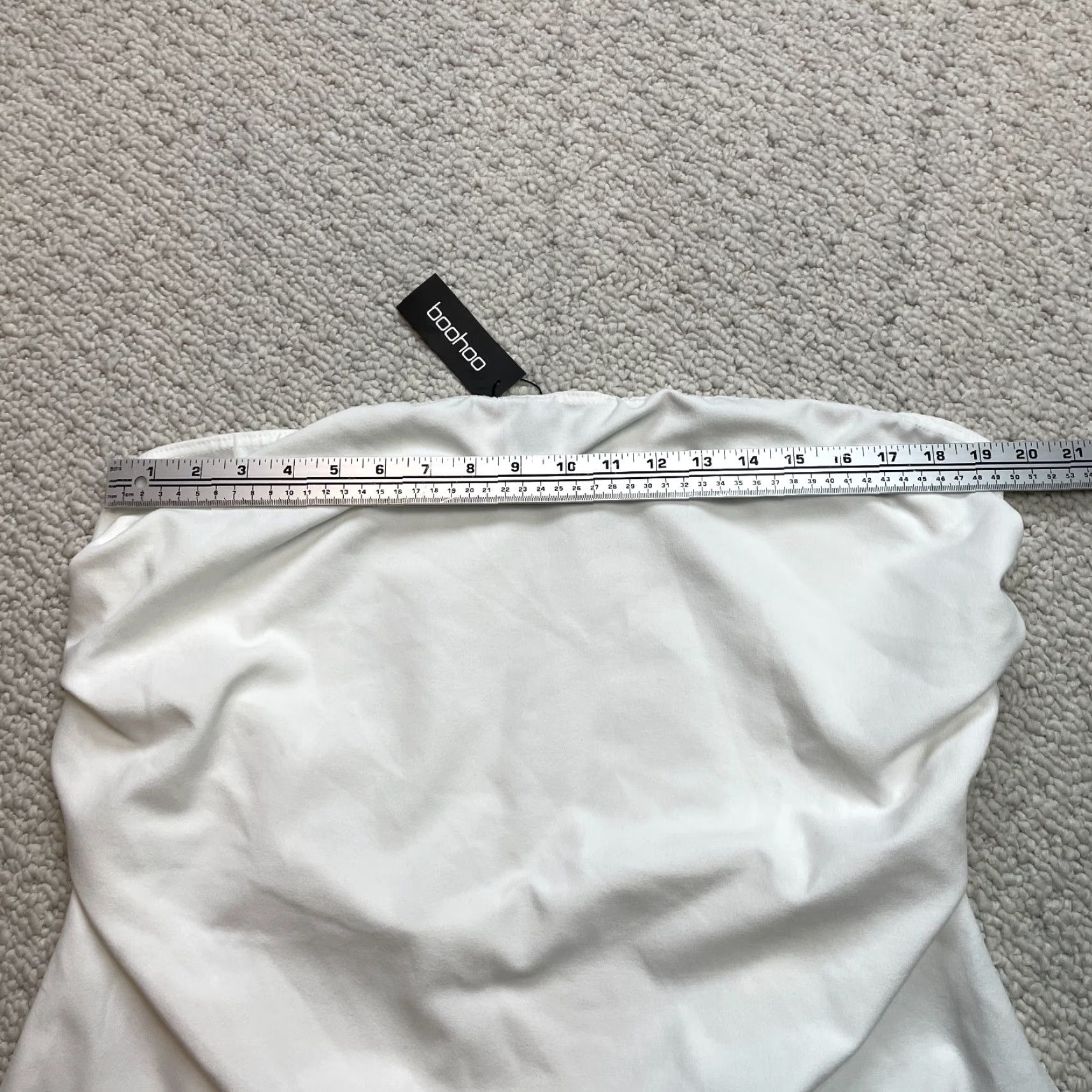 Boohoo Boohoo White Tank Womens Plus 20 Strapless Ruched Bandeau Tube Top NWT Casual Shirt Size 3XL / US 20-22 - 4 Thumbnail