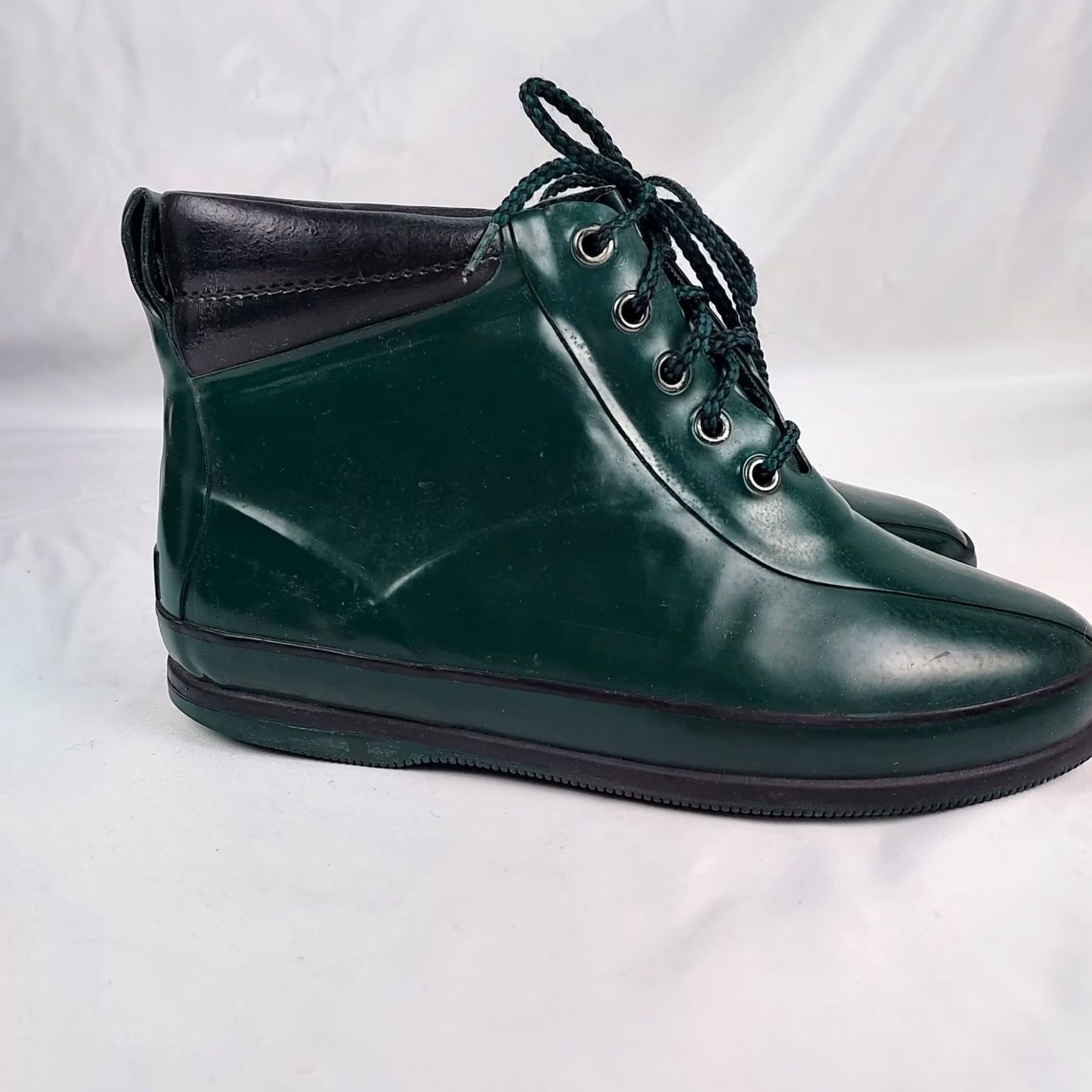 Eddie Bauer Eddie Bauer Mens 9 Green Rubber Rain Boots Lace Up Waterproof Winter M Width Outdoor Boots Size US 9 / EU 42 - 6 Thumbnail