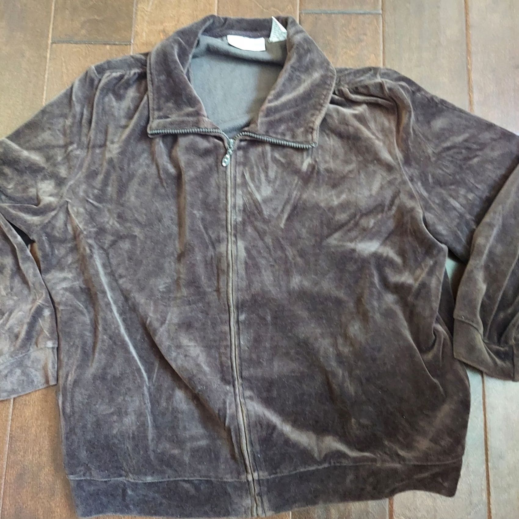 Vintage Drapers & Damons Petites Velour Sweater Jacket Brown Long Sleeve Zip PXL Womens Regular Casual Size XL / US 12-14 / IT 48-50 - 5 Thumbnail