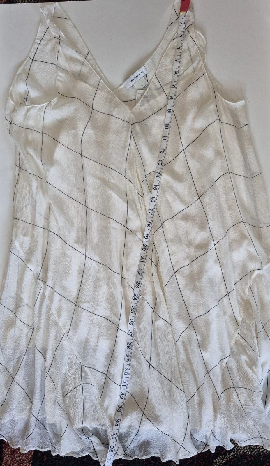 Club Monaco Dress Windowpane A Line Chiffon Slvless Pleated Party Summer Size S / US 4 / IT 40 - 10 Thumbnail