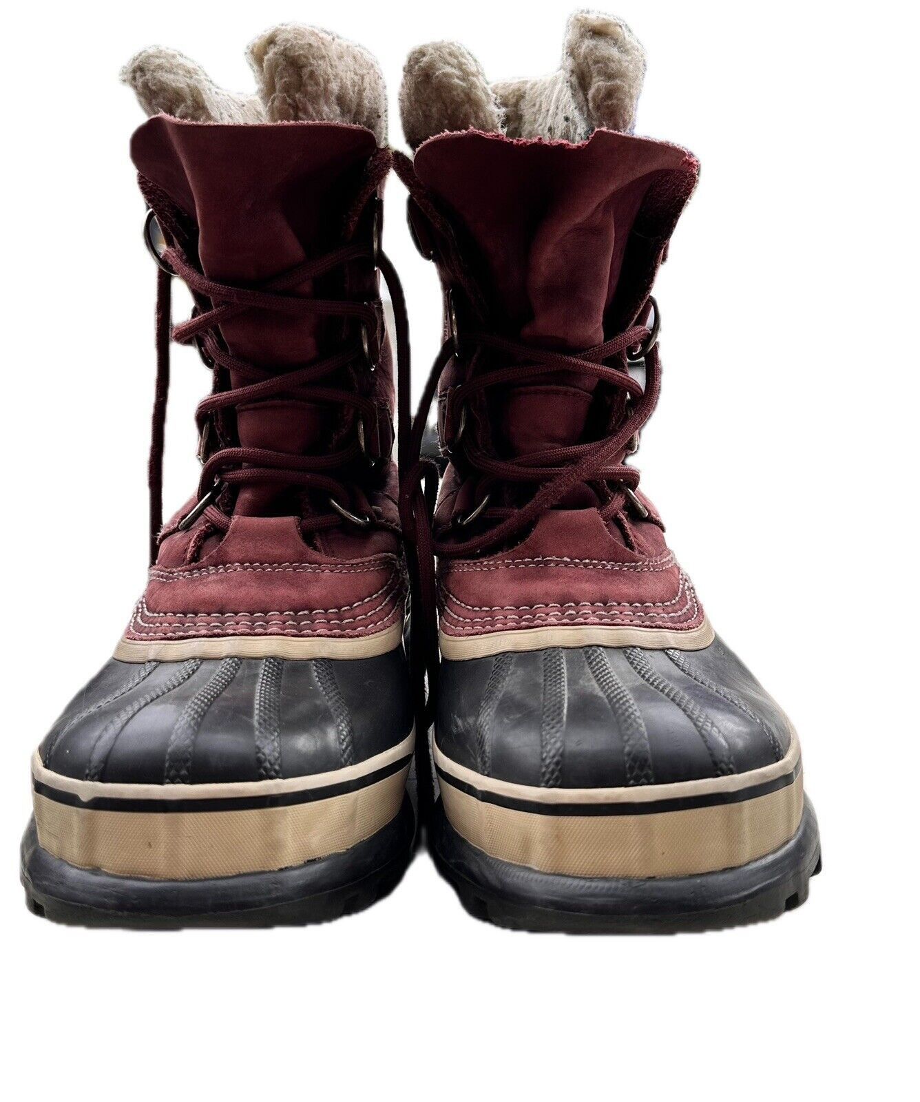SOREL Sorel Caribou Waterproof Winter Snow Boots Size 7 Maroon Size US 7 / IT 37 - 2 Thumbnail