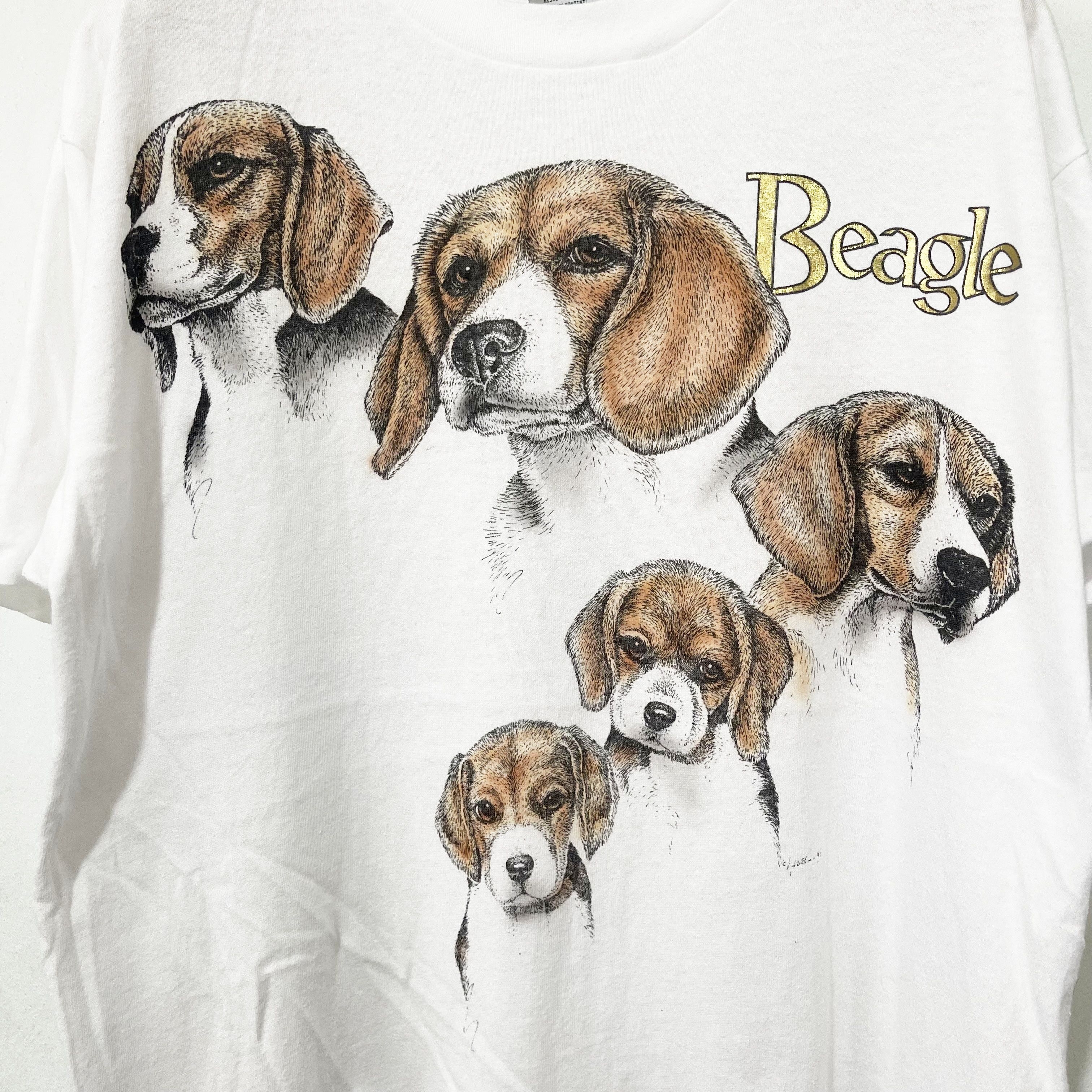 Vintage Vintage 90s Beagle Dog T-Shirt Size US M / EU 48-50 / 2 - 2 Thumbnail