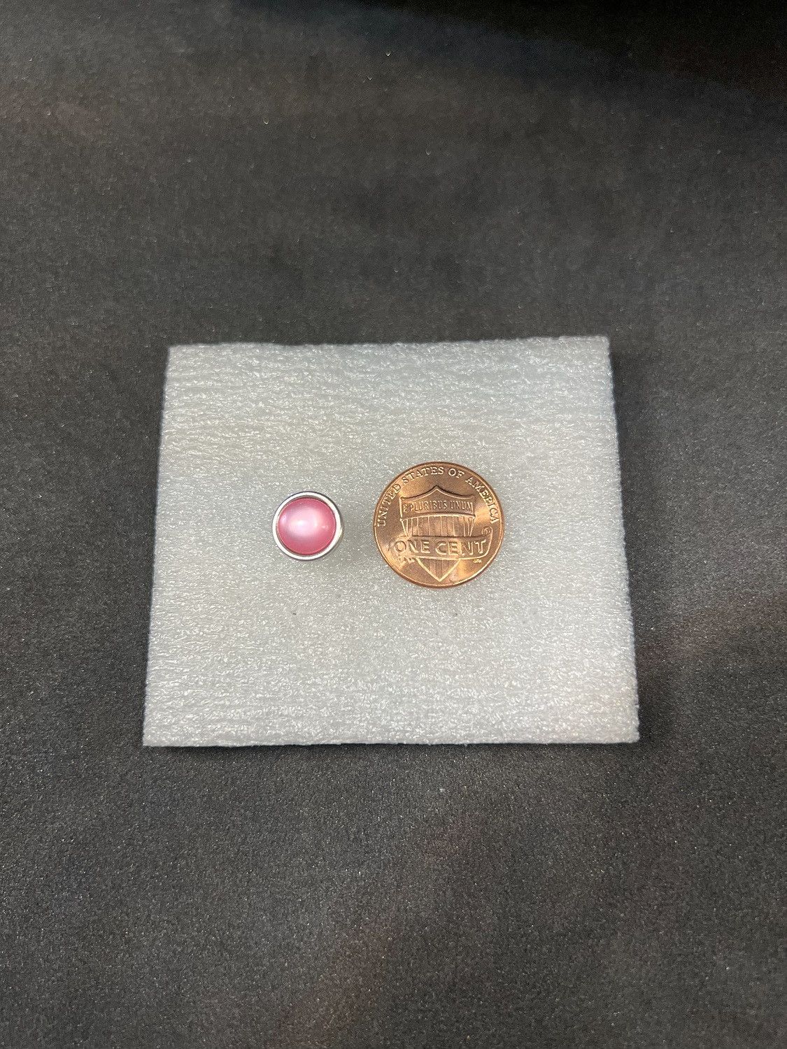 Handmade Pink Crystal Stainless Steel Stud Earrings Size ONE SIZE - 2 Thumbnail