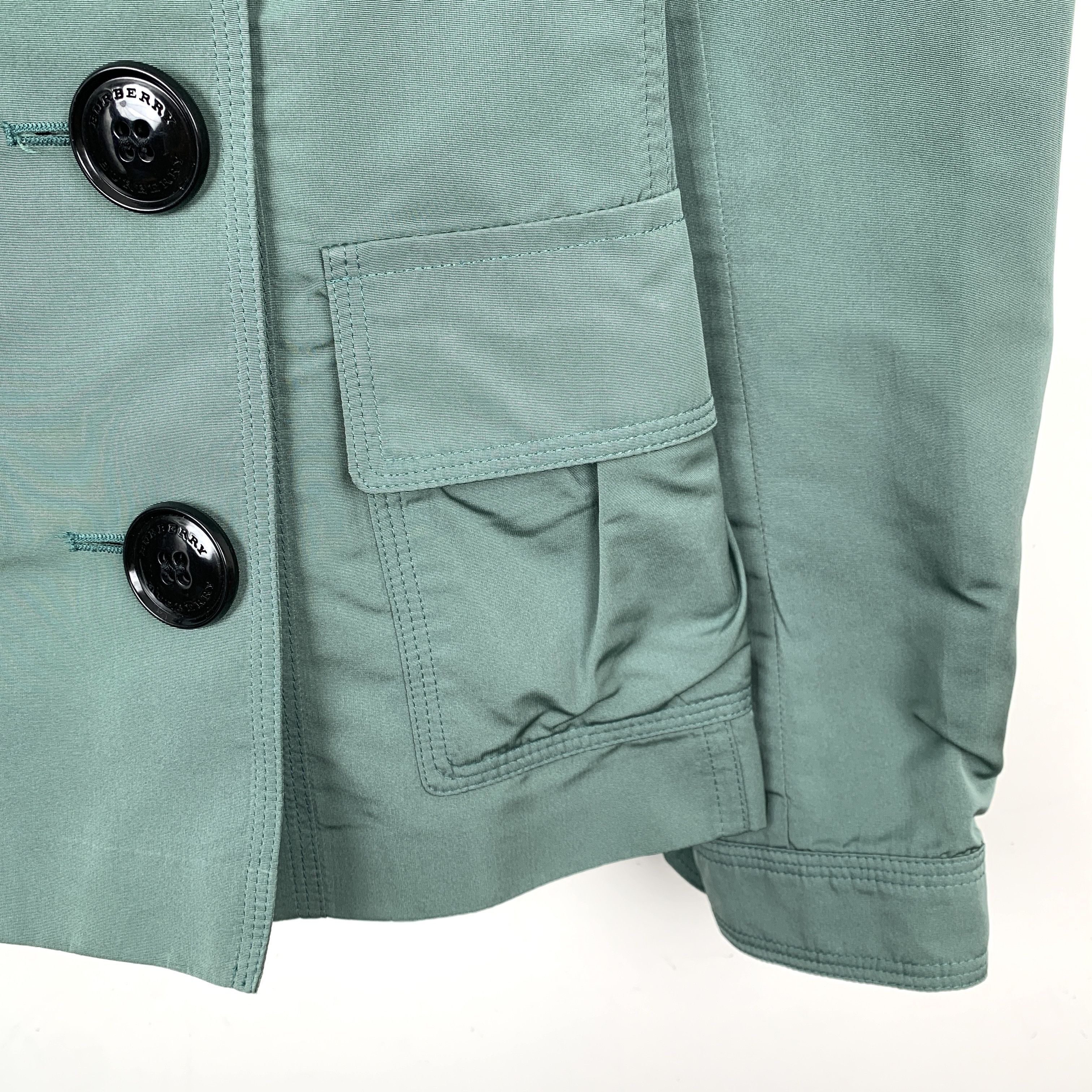Burberry Burberry Green Cotton Hooded Trench Coat (Size 36) Size XS / US 0-2 / IT 36-38 - 4 Thumbnail