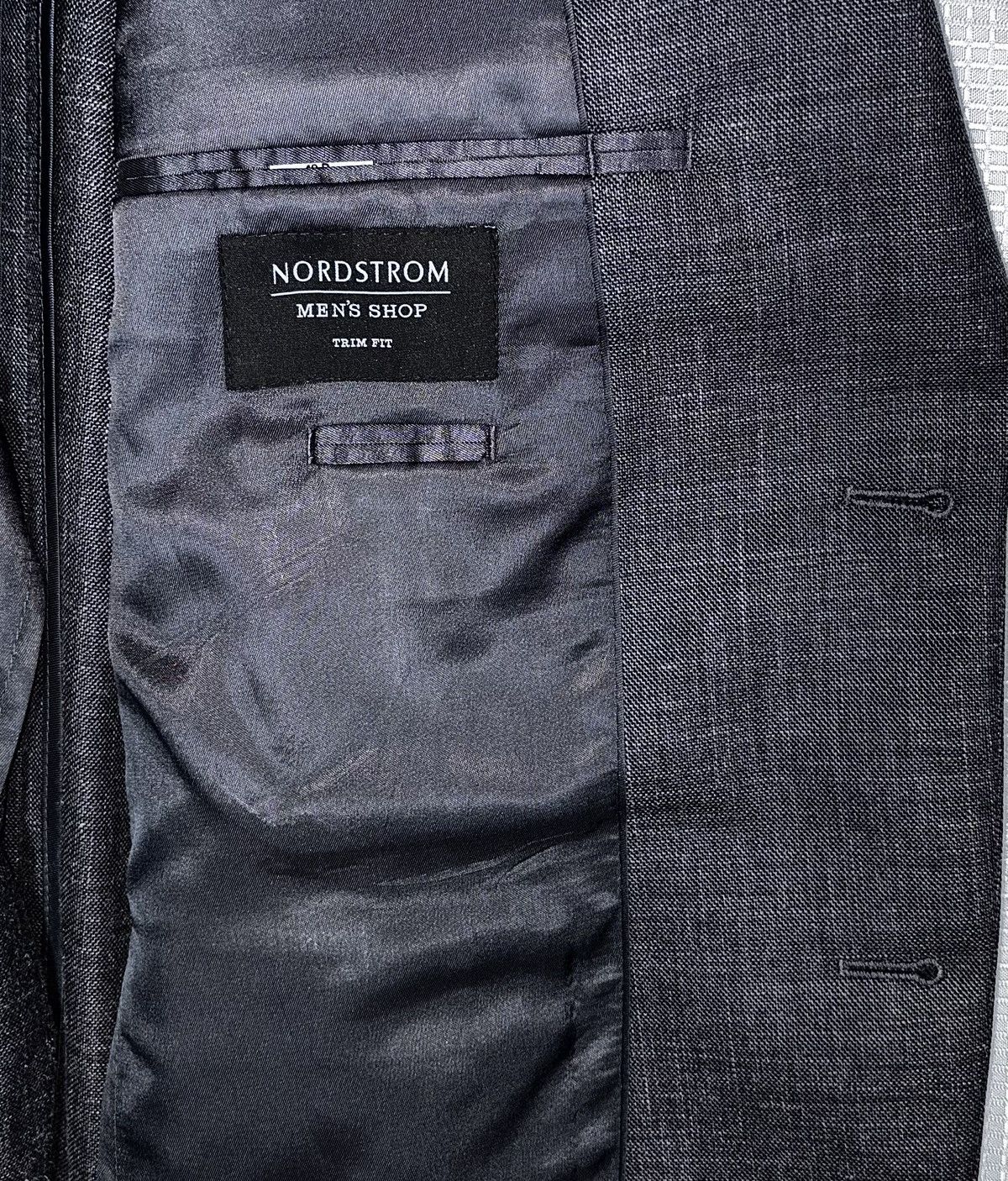 Nordstrom Nordstrom Men’s Shop Trim Gray Wool Blend Sport Coat 40 R Size 40R - 6 Thumbnail