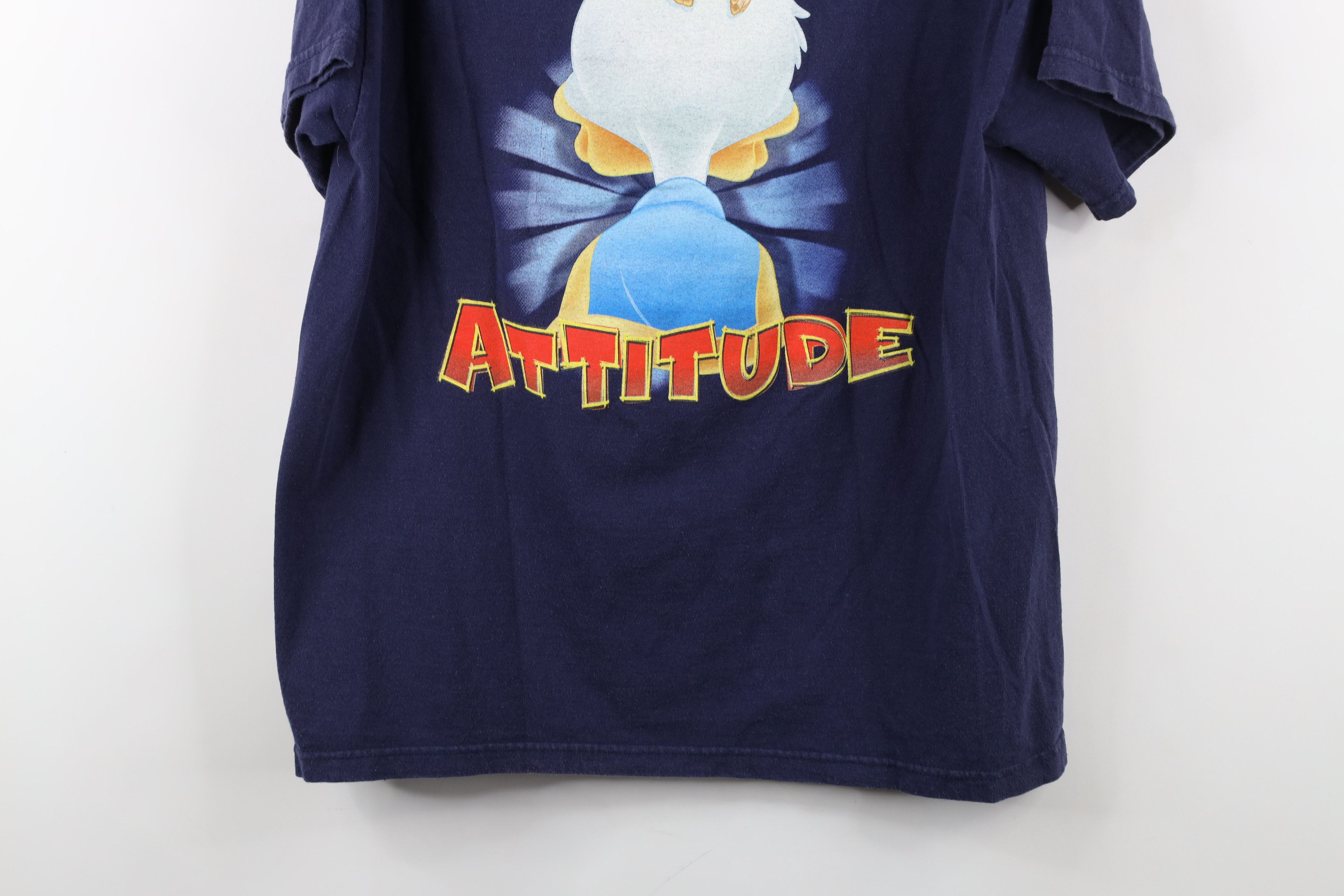 Disney × Vintage Vintage 90s Disney Donald Duck Mad Attitude T-Shirt Blue Size US M / EU 48-50 / 2 - 12 Thumbnail