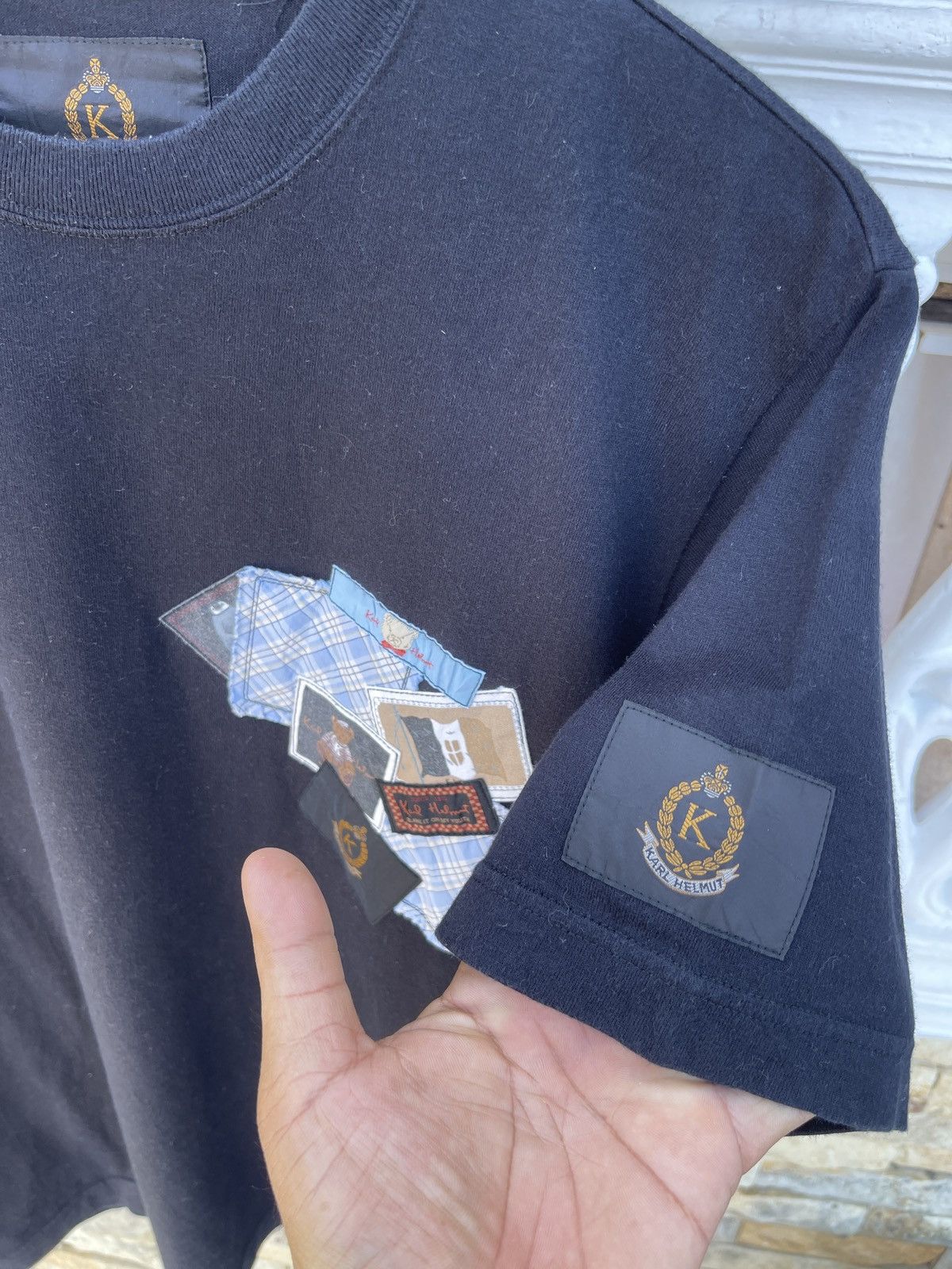 Karl Helmut Last Drop🔥Rare🔥Vintage Karl Helmut Black T-Shirt Size US L / EU 52-54 / 3 - 3 Thumbnail
