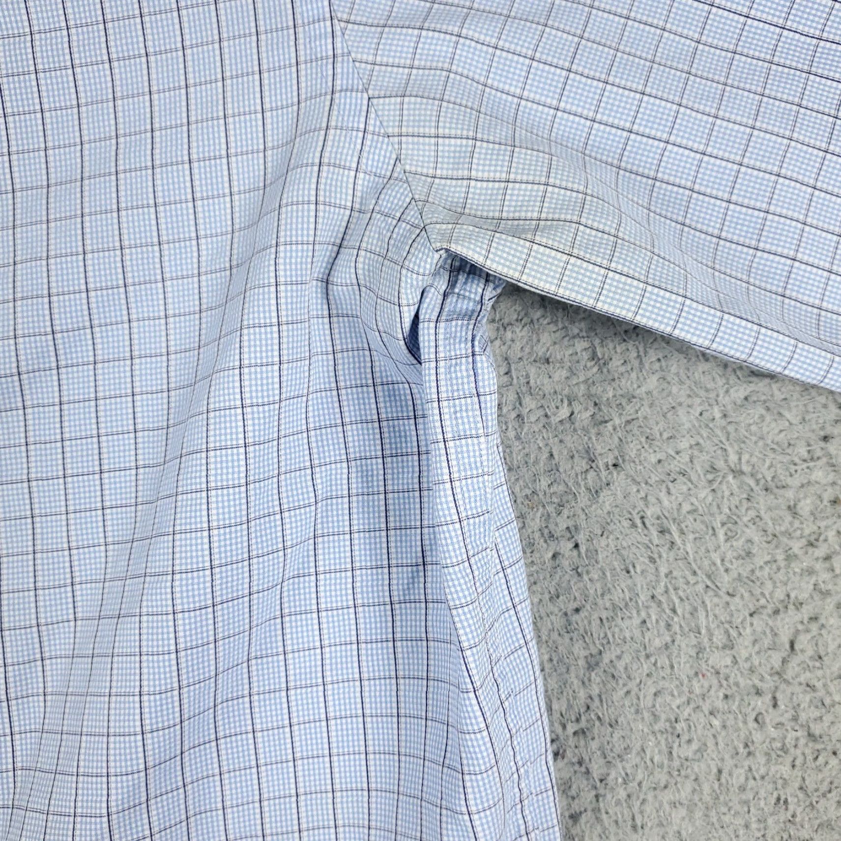 BUGATCHI Bugatchi Uomo Shirt Mens XL Blue Check Classic Fit Button Up Long Sleeve Size US XL / EU 56 / 4 - 4 Thumbnail