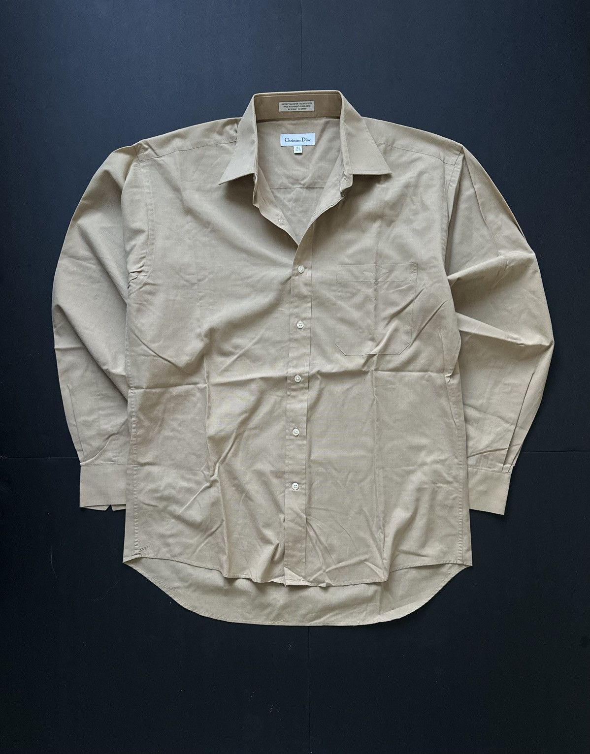 Christian Dior Monsieur Christian Dior Monsieur Beige Dress Shirt Made in Hong Kong Size US M / EU 48-50 / 2 - 6 Thumbnail