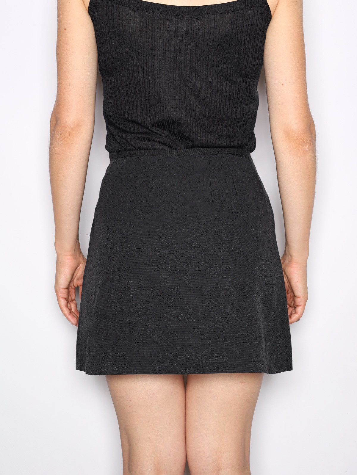 Dolce & Gabbana Dolce Gabbana Vintage Black Mini Skirt Pattern Cotton Viscos Size 26" / US 2 / IT 38 - 3 Thumbnail
