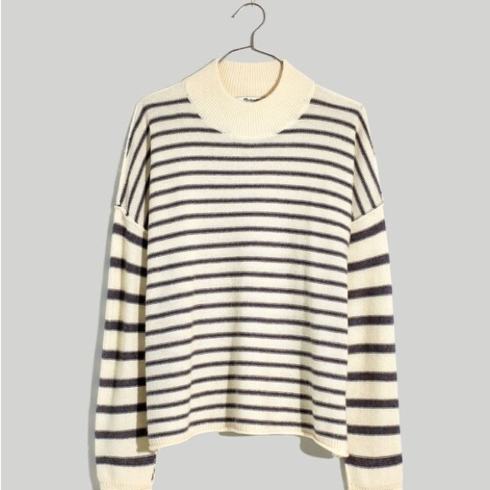 Madewell Madewell Stripe-Play Mockneck Wool Blend Sweater Women Small Size S / US 4 / IT 40 - 4 Thumbnail