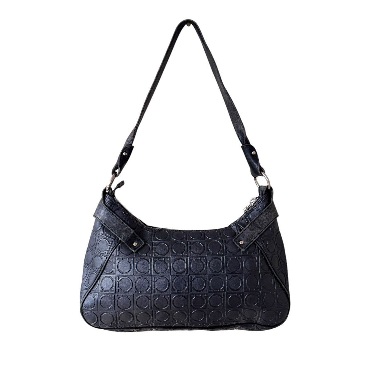 Salvatore Ferragamo Salvatore Ferragamo Black Gancini Leather Shoulder Bag Size ONE SIZE - 2 Thumbnail
