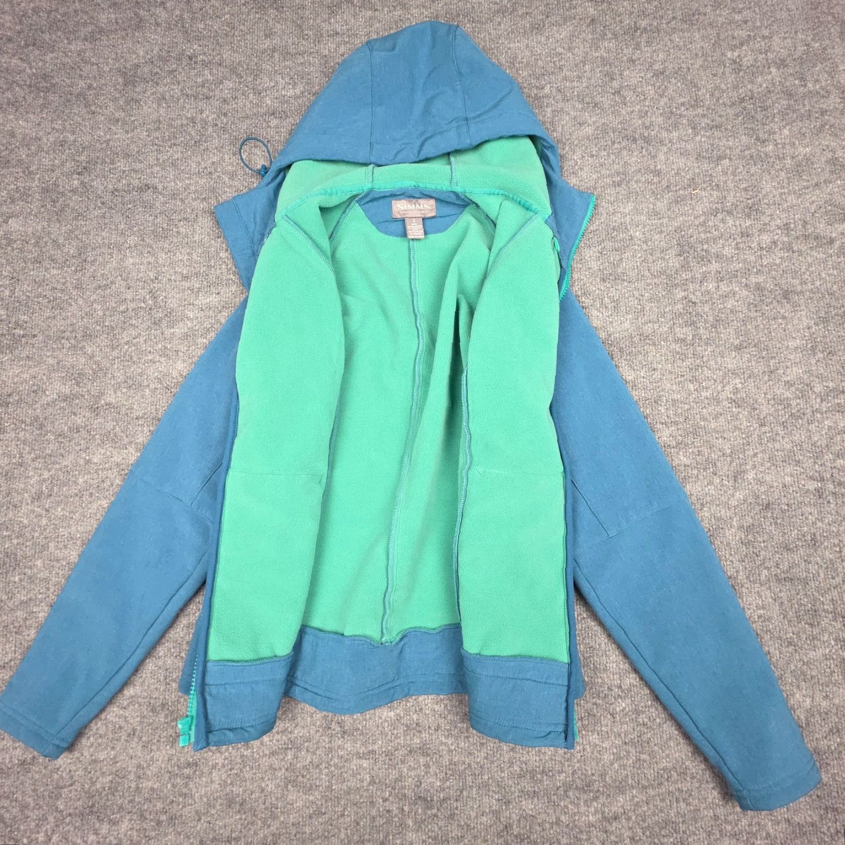 Vintage SIMMS Katafront Jacket Women's Small Blue Full Zip Pockets Hooded Lined Patch Mark Size S / US 4 / IT 40 - 4 Thumbnail