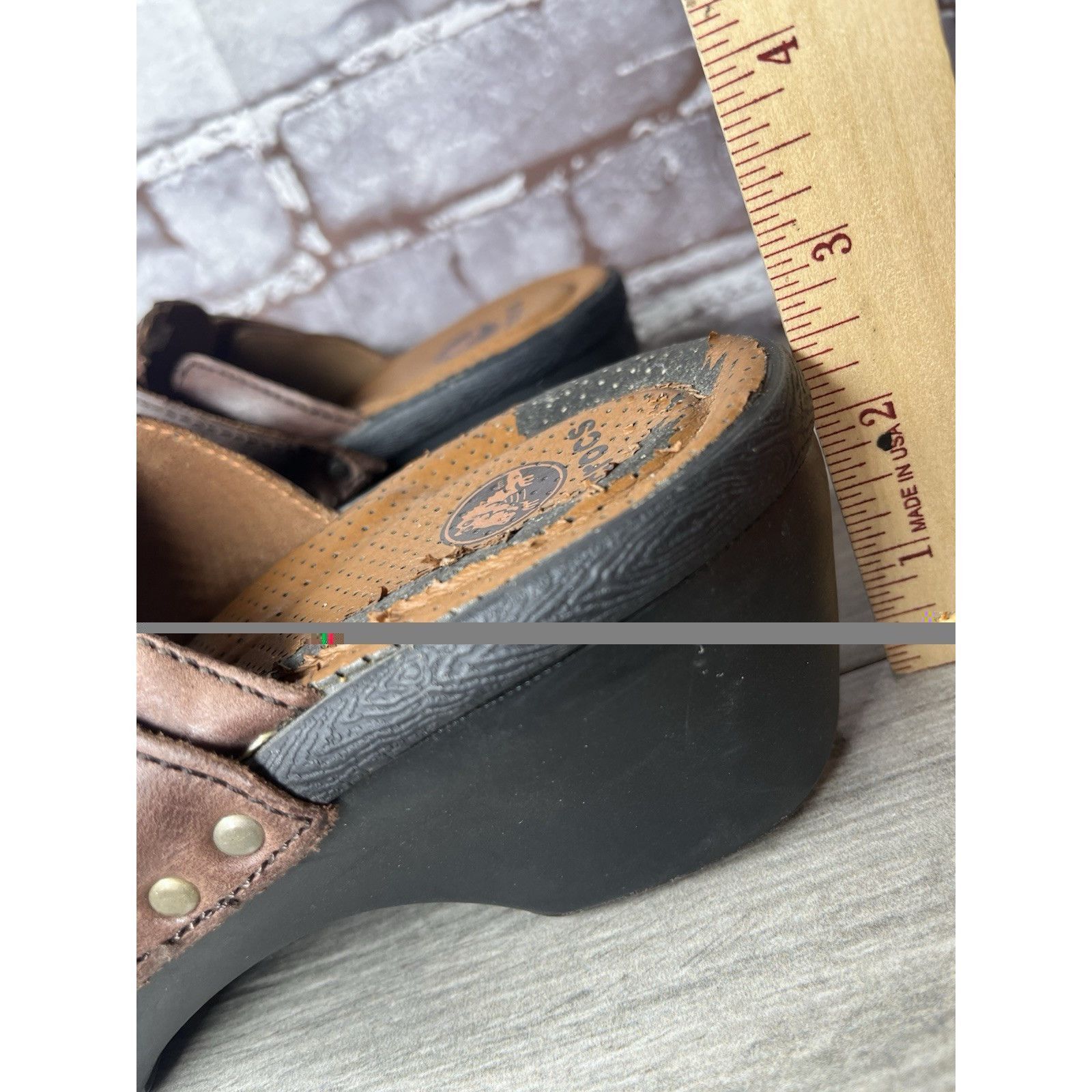 Crocs CROCS COBBLER Brown Leather Brass Buckle Heel Clogs Shoes Wo Size US 7 / IT 37 - 7 Thumbnail