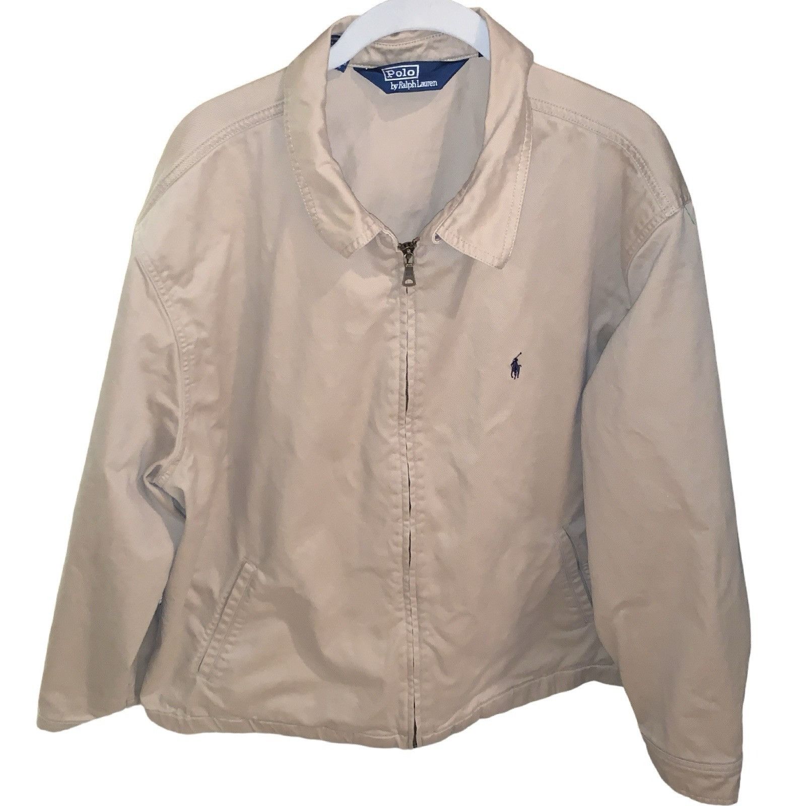 Polo Ralph Lauren VTG Polo Ralph Lauren Jacket Mens XL Khaki Full Zip Dad Bomb Size US XL / EU 56 / 4 - 1 Thumbnail