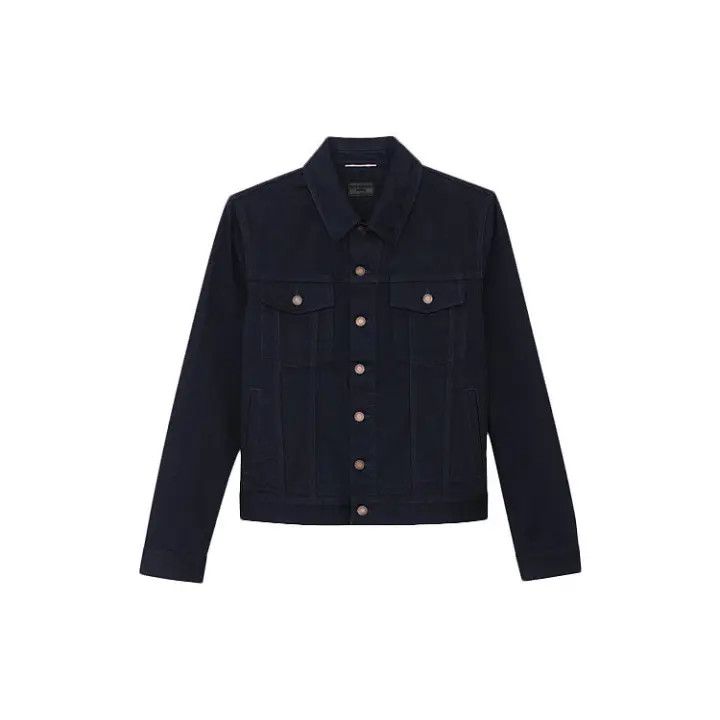 Saint Laurent Paris Saint Laurent Vintage Gray Denim Jacket Size US S / EU 44-46 / 1 - 1 Thumbnail