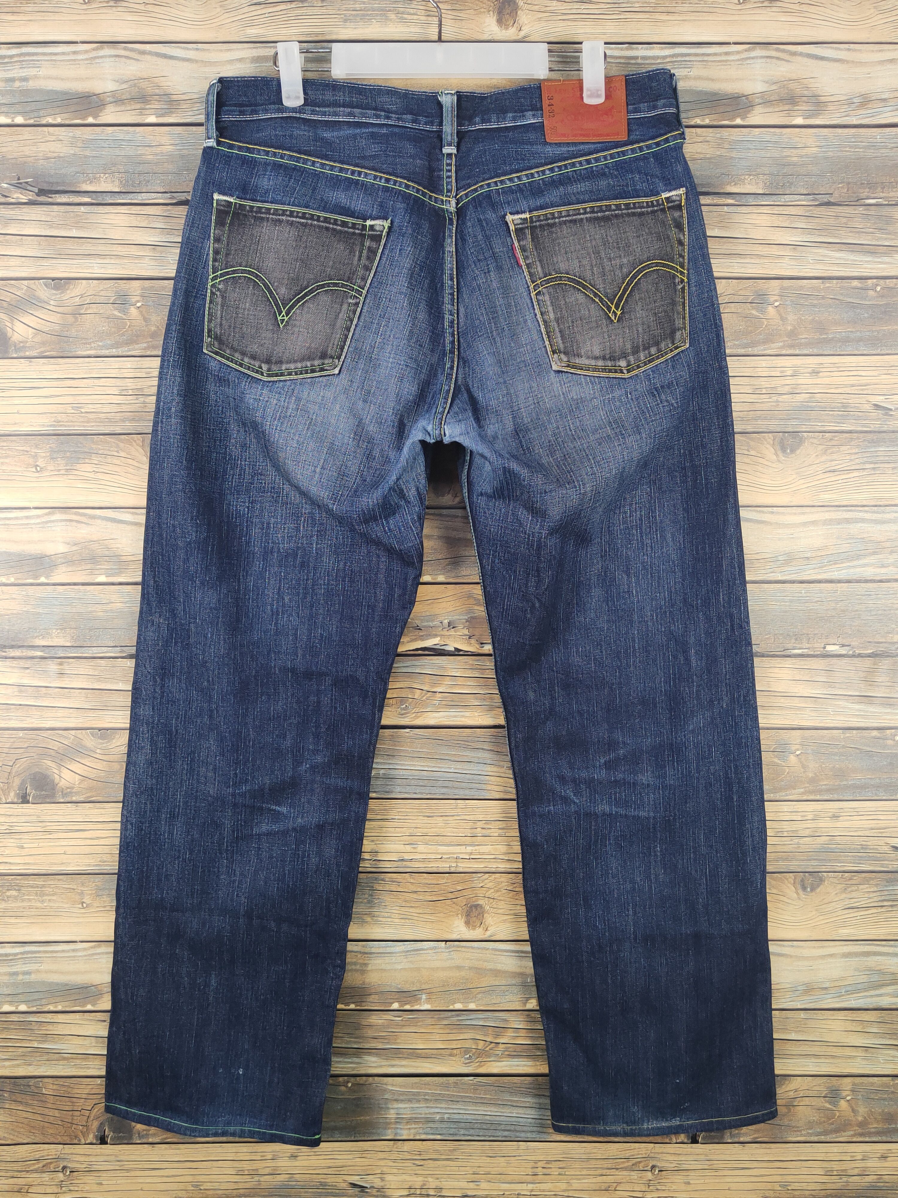 Levi's 503 Levi's Dark Blue Distressed Ripped denim Jeans #W1725 Size US 34 / EU 50 - 9 Thumbnail