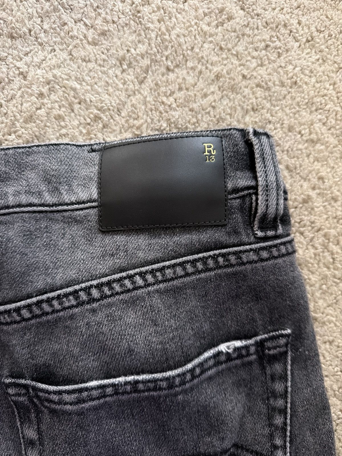 R13 R13 Cropped Jeans Faded black with distressing size 33 Size US 33 - 3 Thumbnail