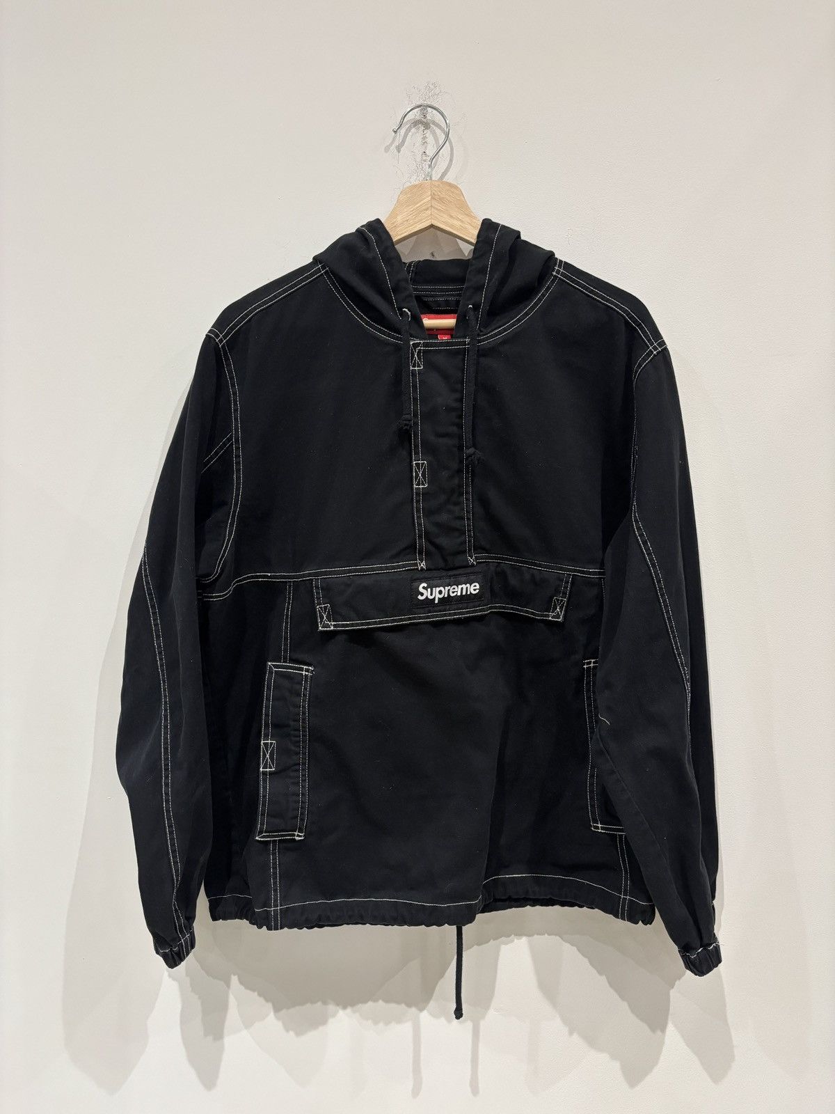 Supreme Supreme Contrast Stitch Twill Pullover Black Size: M Size US M / EU 48-50 / 2 - 1 Thumbnail