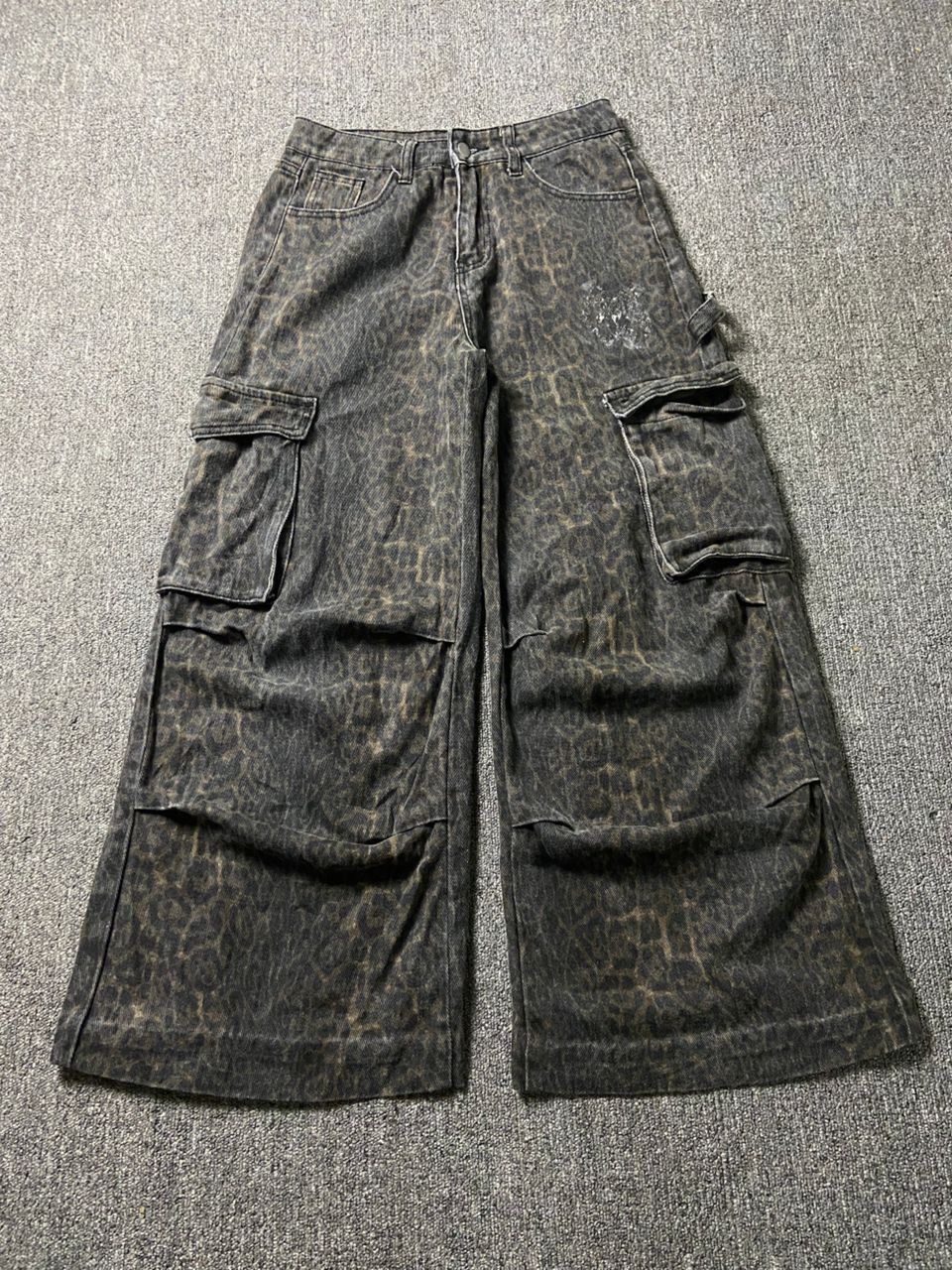 Japanese Brand DAZY Brand Wide Leg Leopard Cargo Pants (185) Size 28" / US 6 / IT 42 - 2 Thumbnail