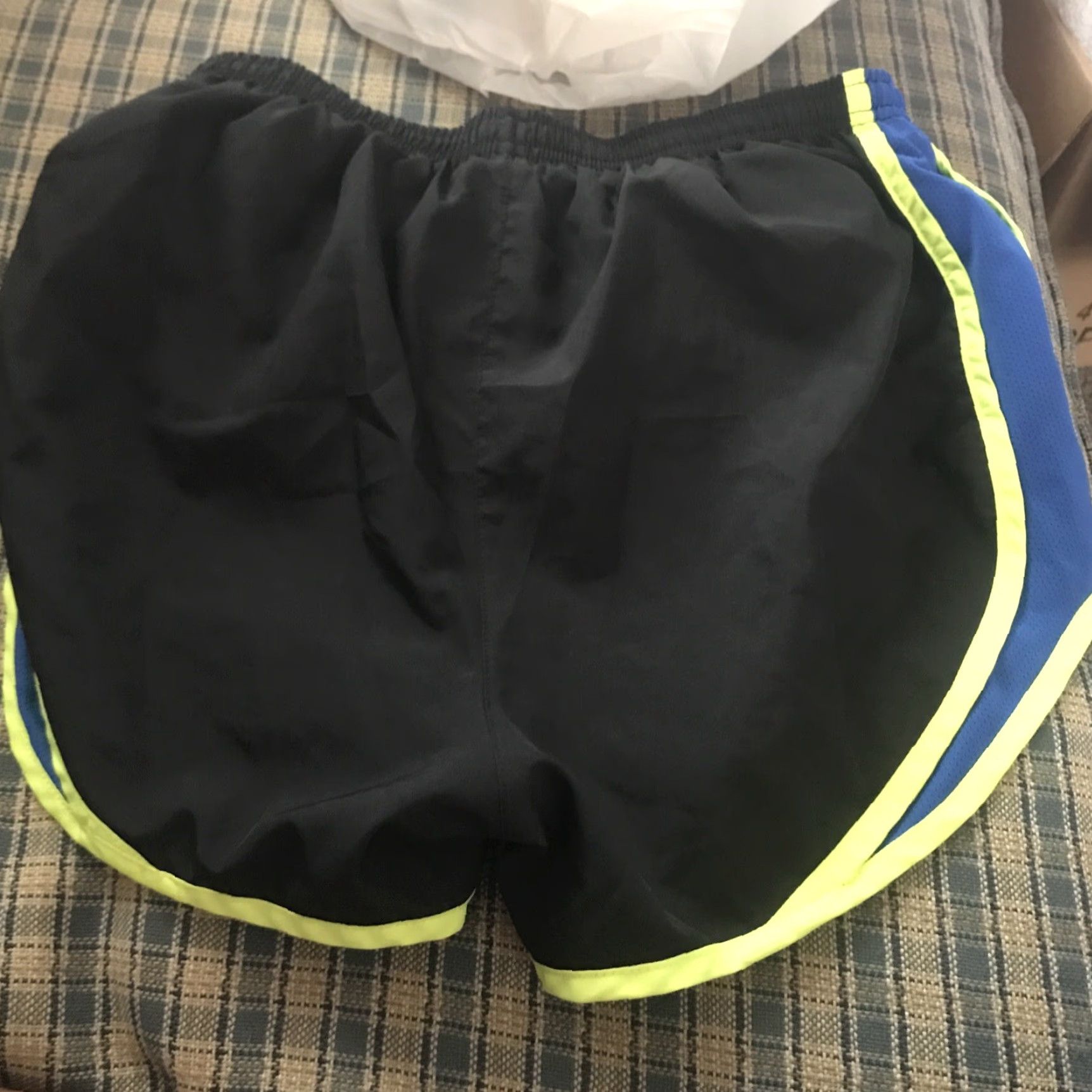 Nike Nike DRI FIT Lined Running Athletic Shorts Womens Size S Black Neon Blue Size 28" / US 6 / IT 42 - 3 Thumbnail