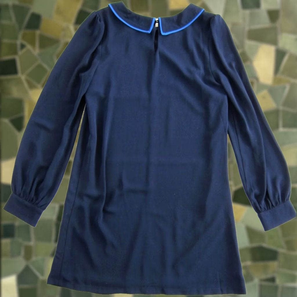 Vintage TINLEY ROAD Navy Blue Collared Long Sleeve Tunic Shift Shirt Dress Woman Small Size S / US 4 / IT 40 - 1 Thumbnail