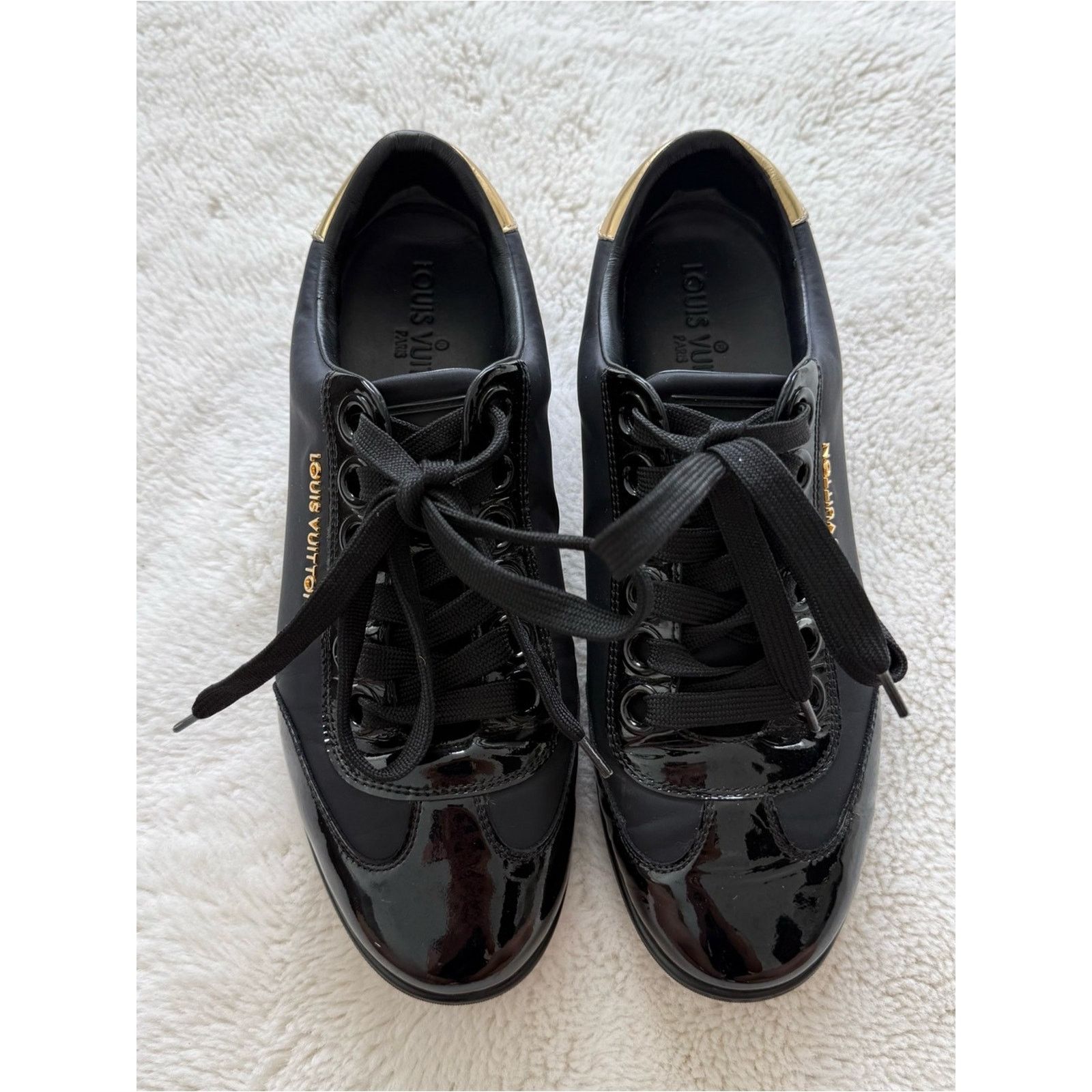 Louis Vuitton Louis Vuitton patent leather /cloth sneakers 37.5EU Size US 7.5 / IT 37.5 - 1 Thumbnail