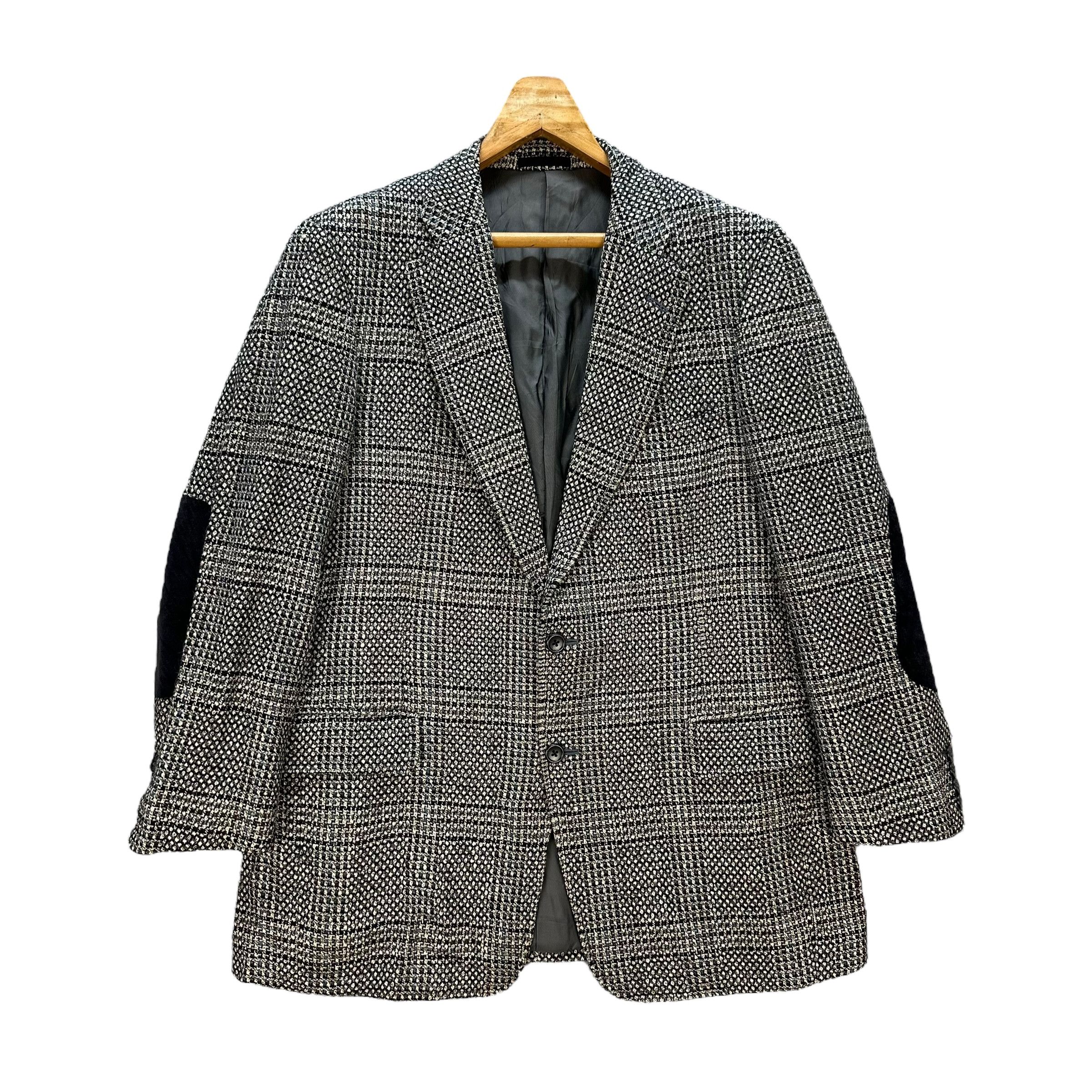 Burberry BURBERRYS Honeycomb Houndstooth Pattern Wool Blazer A43-0991 Size 44R - 1 Thumbnail